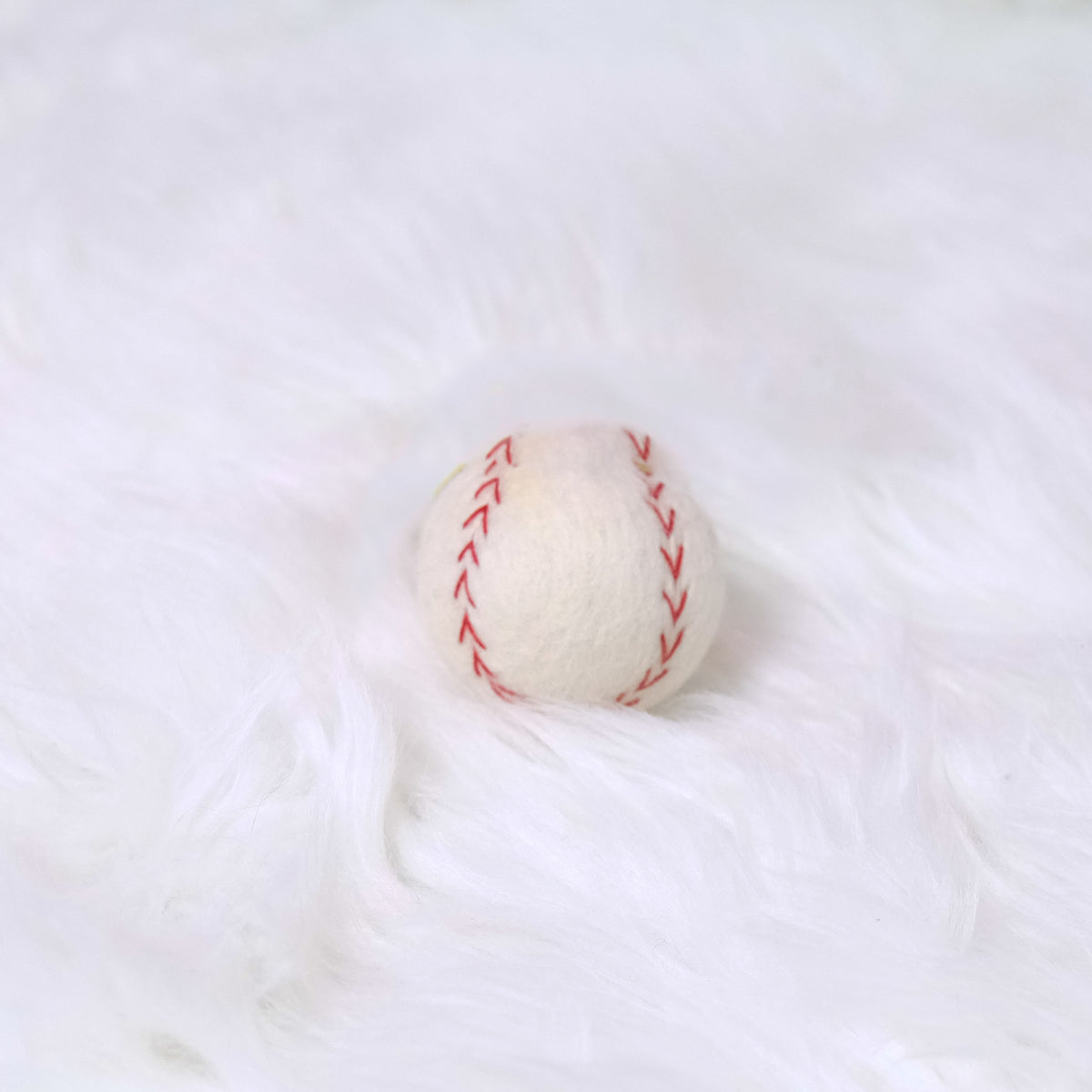 Handmade Felt Baseball Keychain