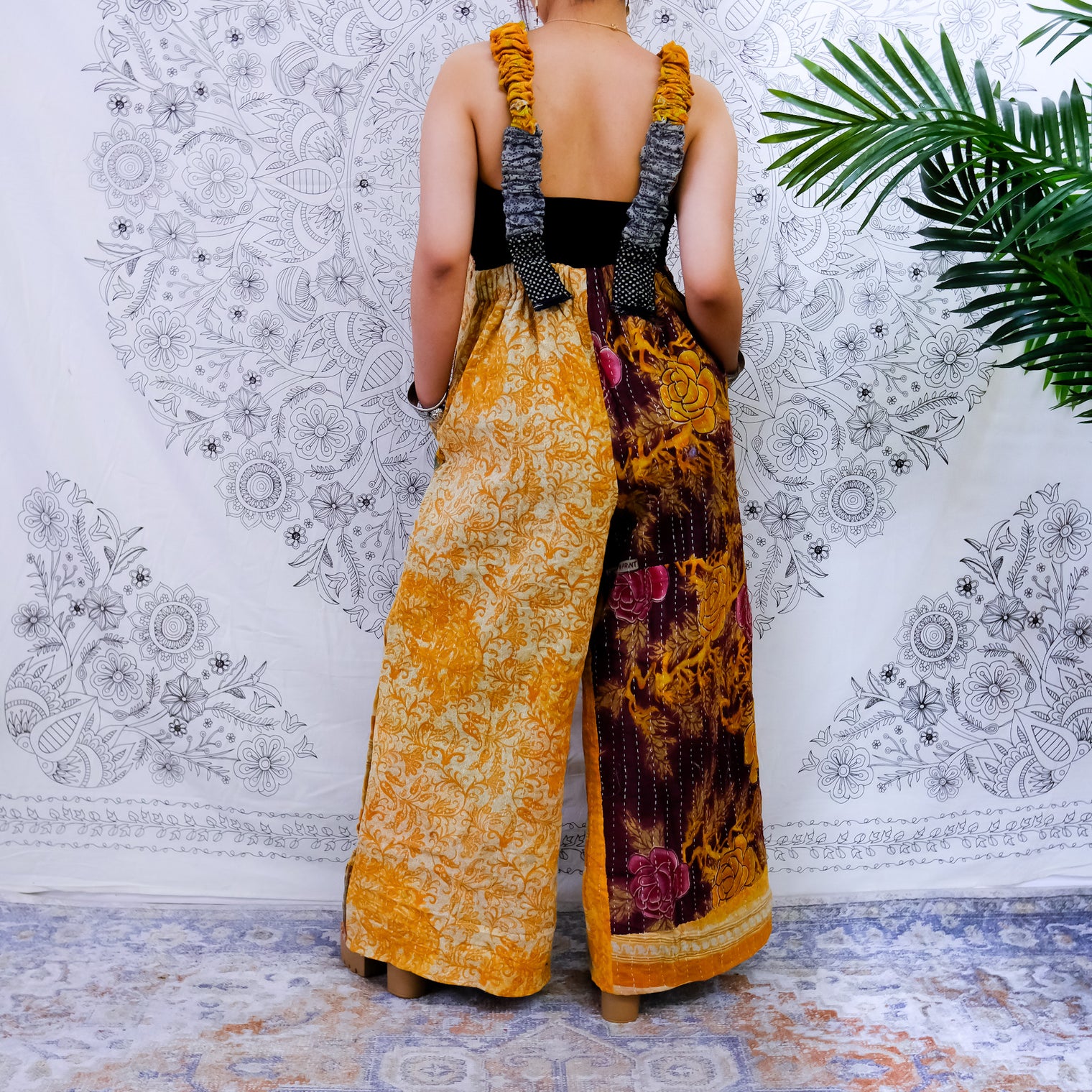 Kantha Wide Leg Boho Jumpsuit