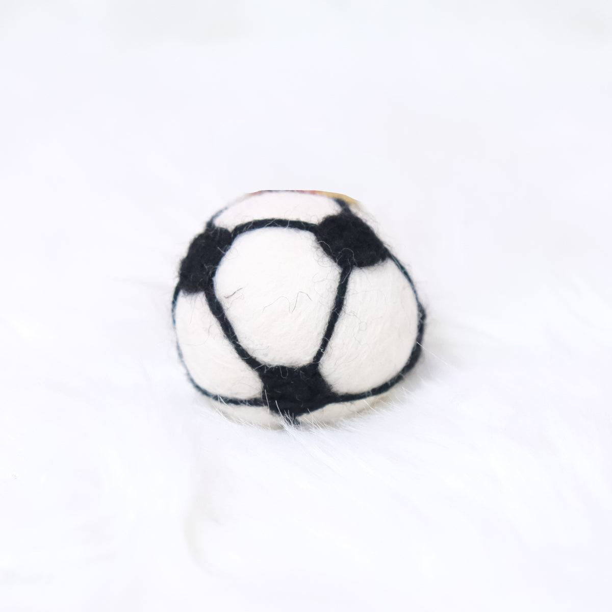 Handmade Felt Soccer Ball Keychain