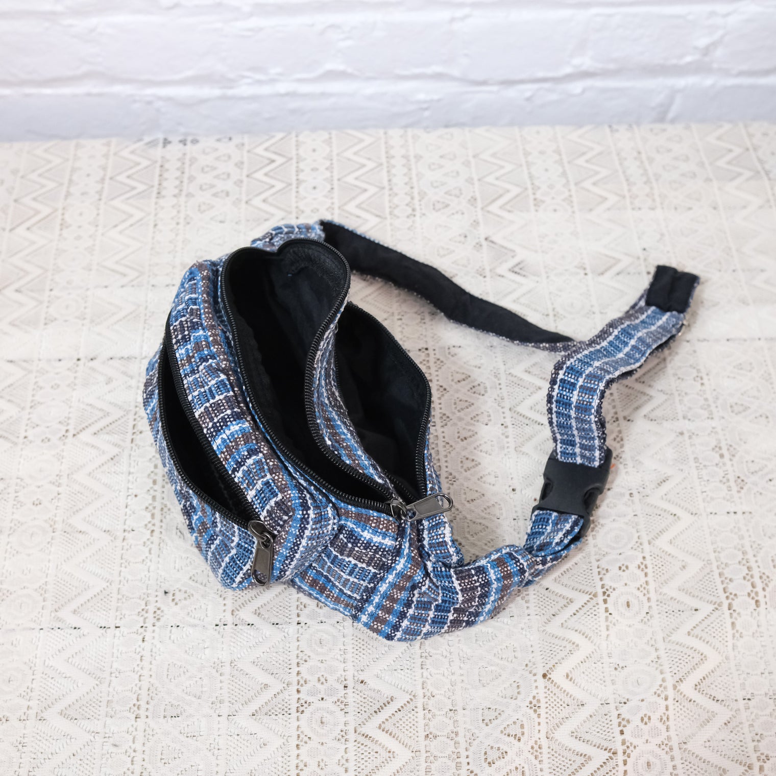 Stripey Cotton Unisex Fanny Pack