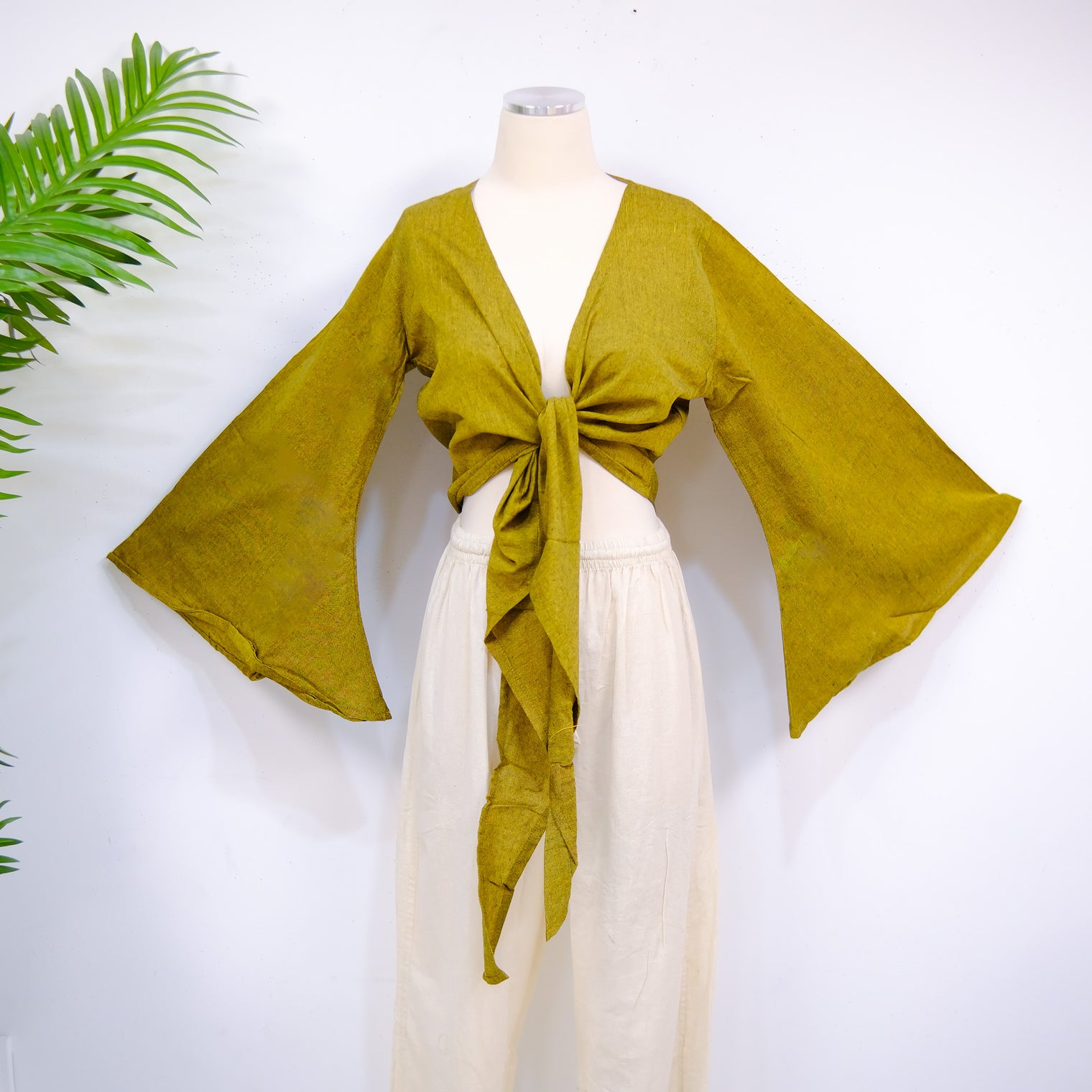 Solid Cotton Wrap Top