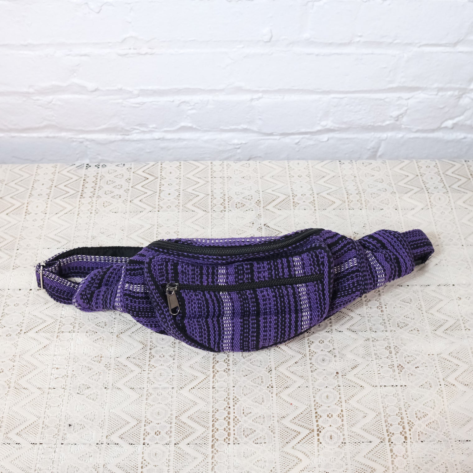 Stripey Cotton Unisex Fanny Pack