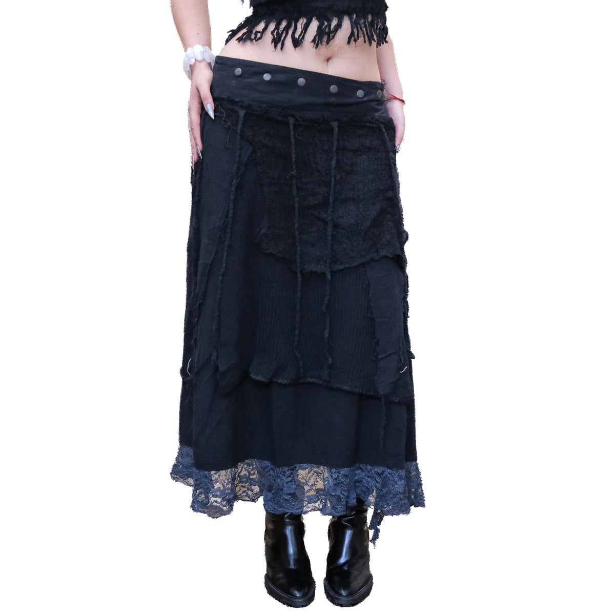 Fairy Grunge Cotton Wrap Maxi Skirt