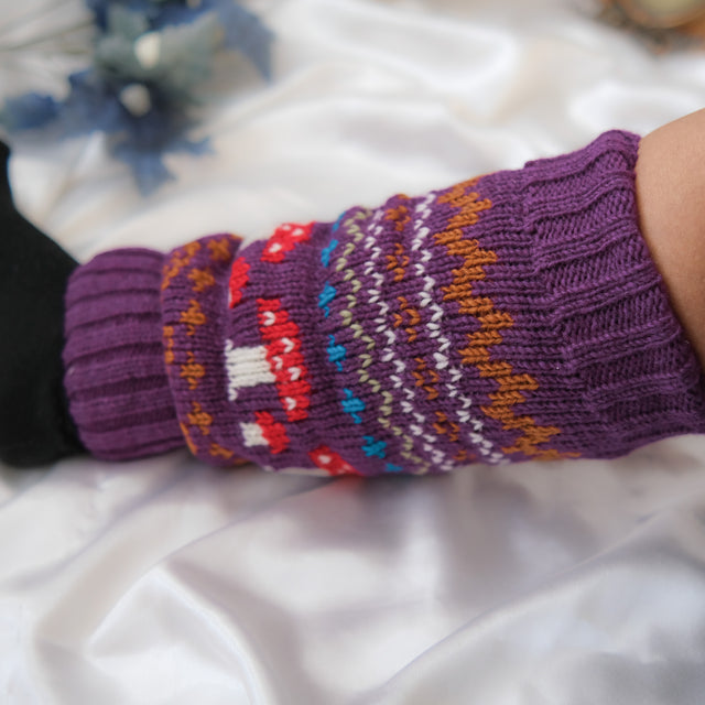 Handknit Mushroom Woodland Legwarmer