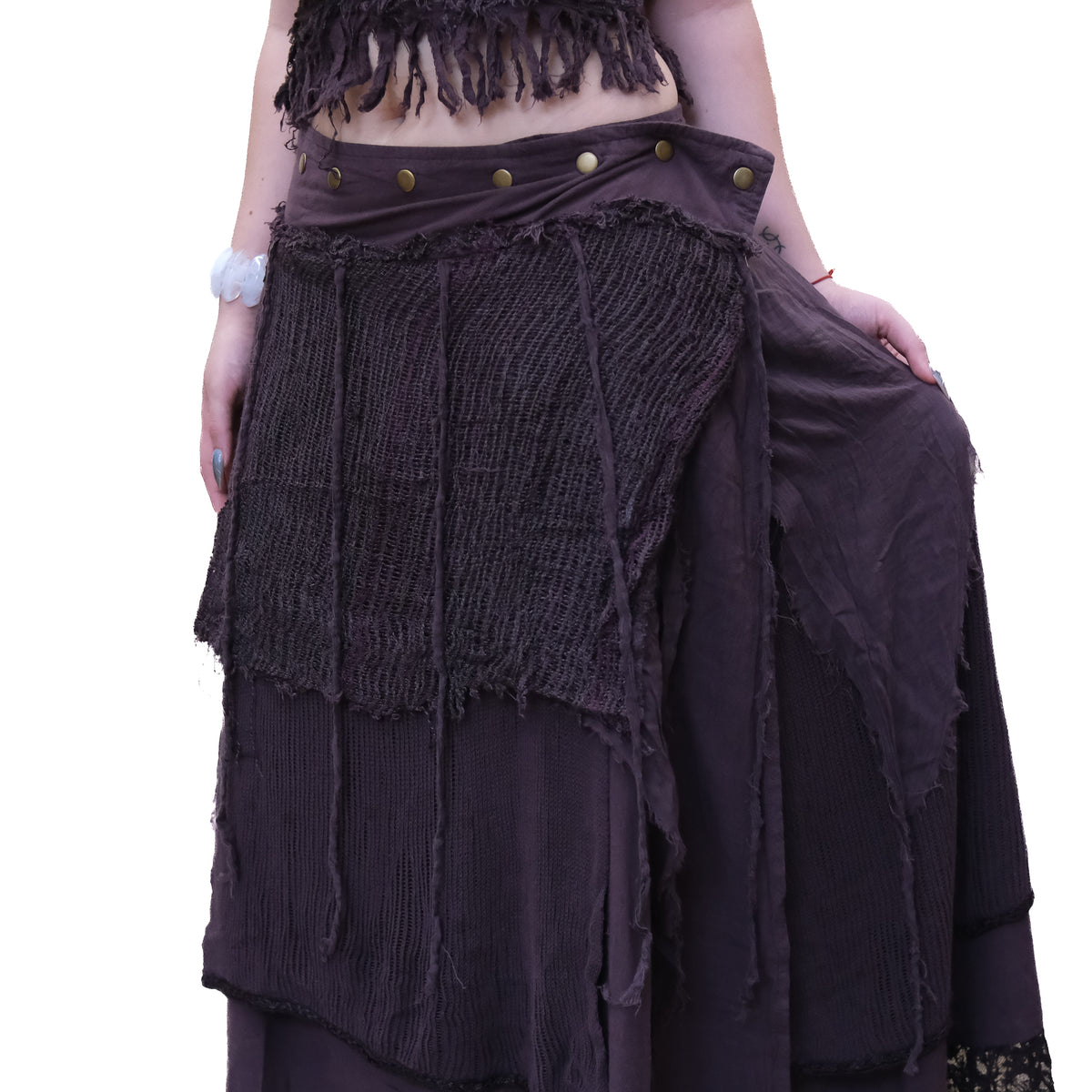 Fairy Grunge Cotton Wrap Maxi Skirt