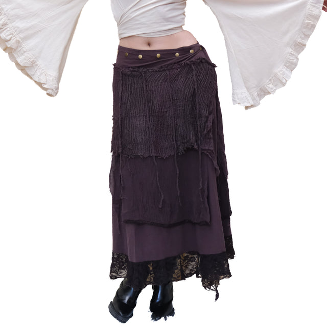 Fairy Grunge Cotton Wrap Maxi Skirt