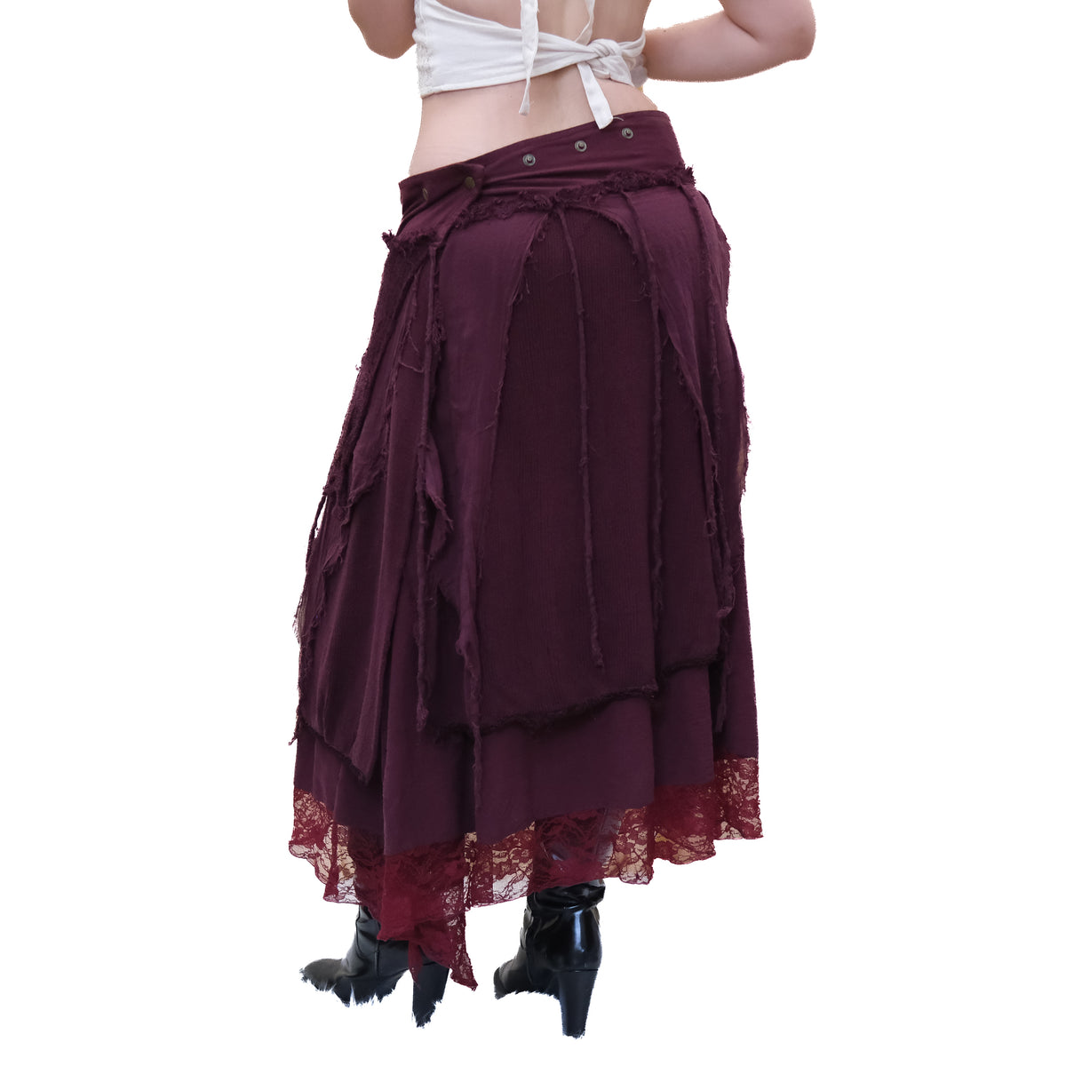 Fairy Grunge Cotton Wrap Maxi Skirt