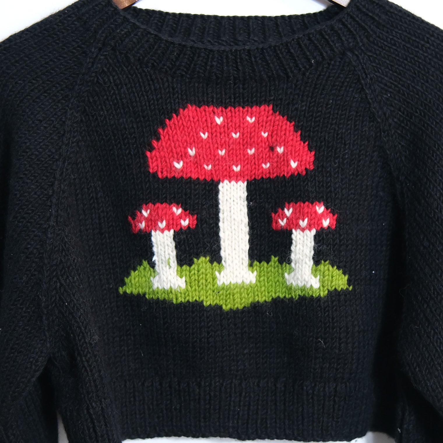 Fairycore Mushroom Knit Crop Sweater