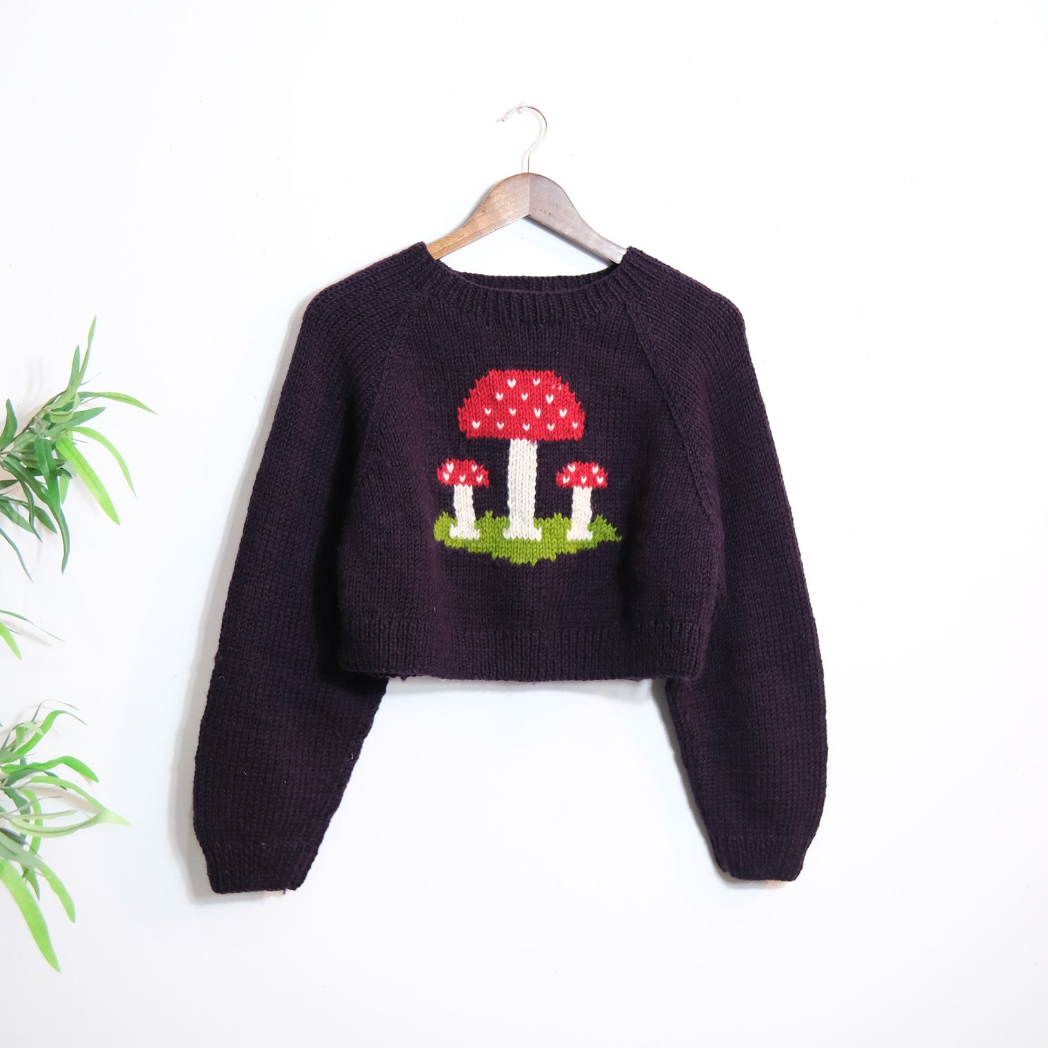 Fairycore Mushroom Knit Crop Sweater