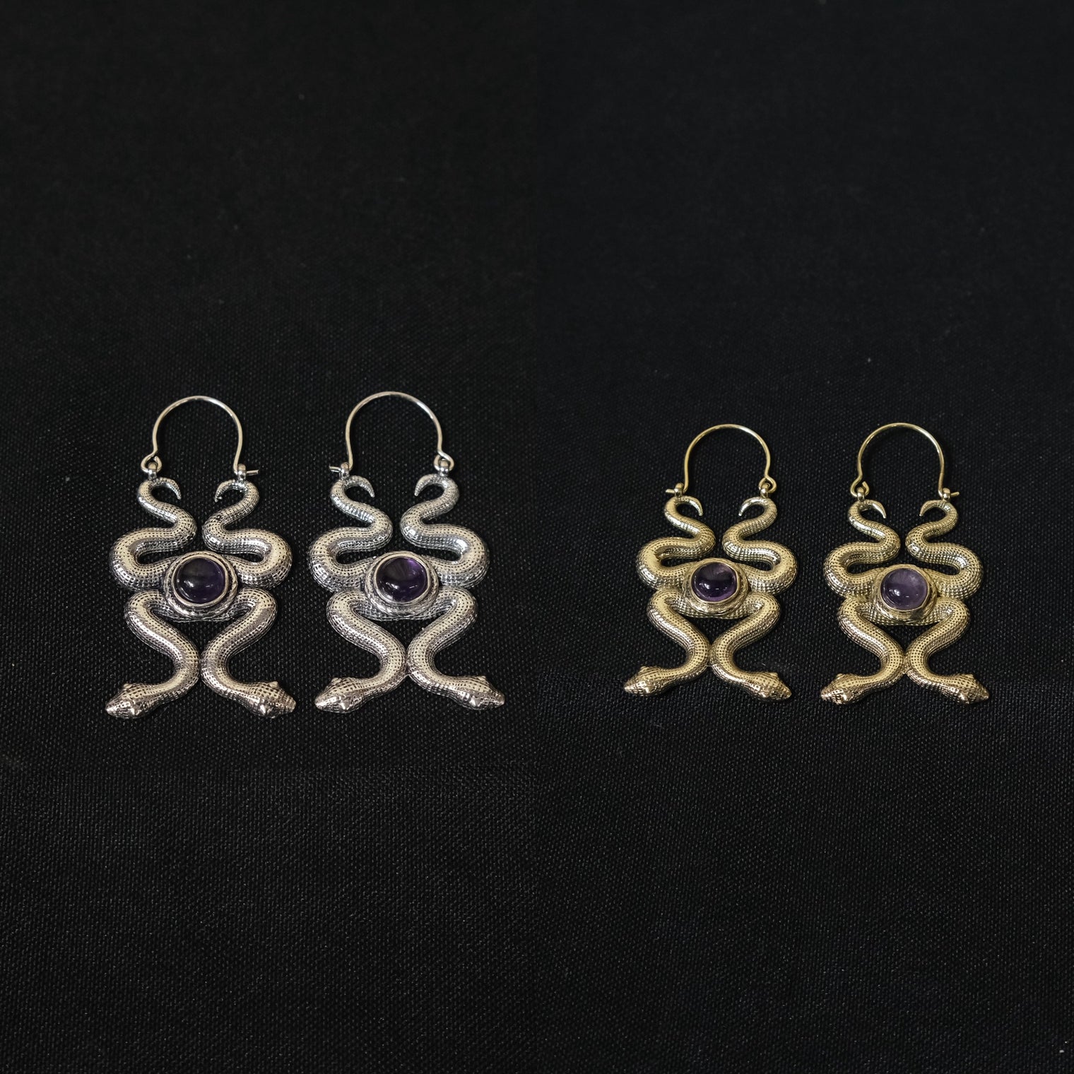 Dangle Goth Snake Earring