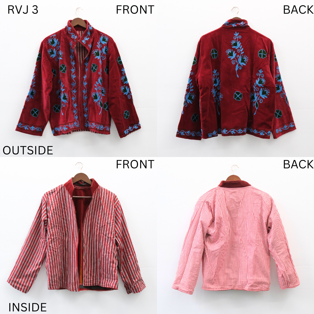 Reversible Velvet Embroidery Jacket