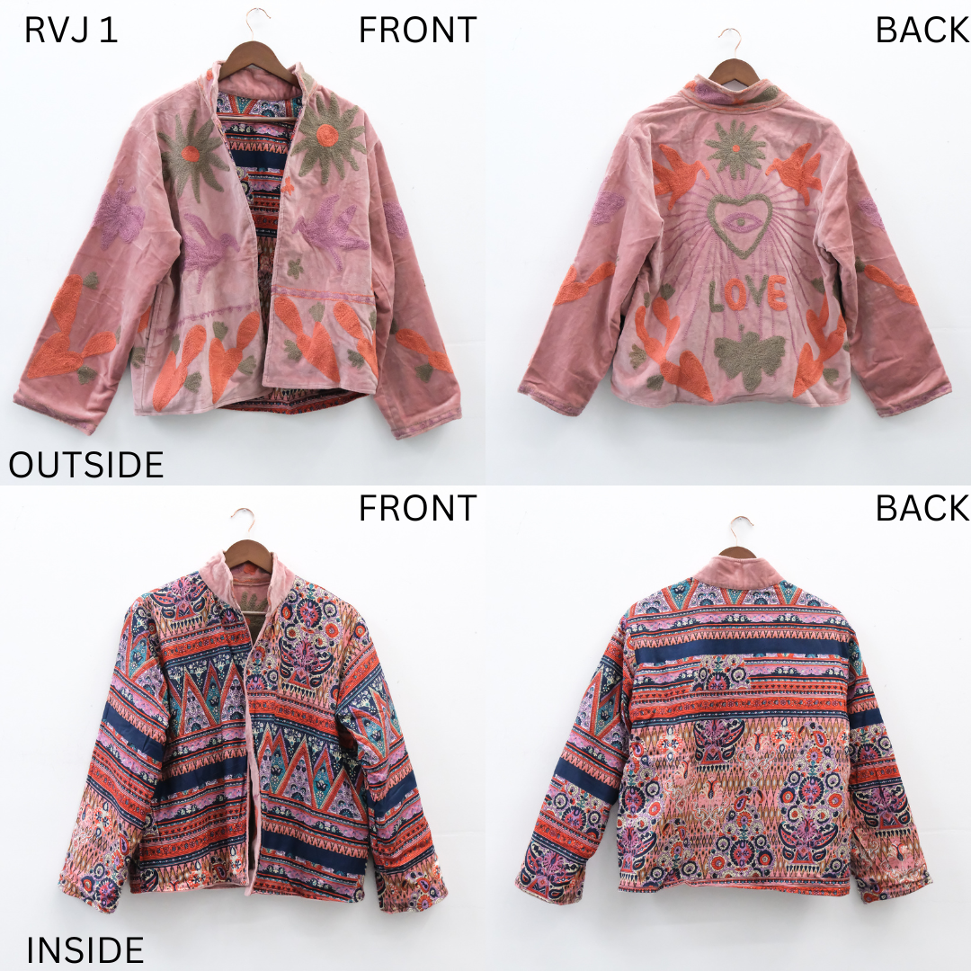 Reversible Velvet Embroidery Jacket