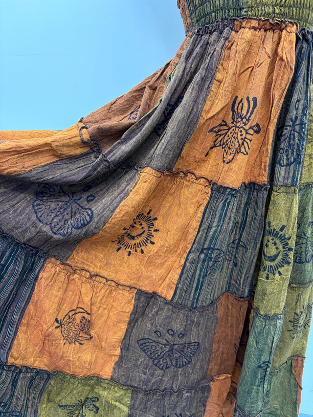 Boho Patchwork Multi Style Dress+ Skirt