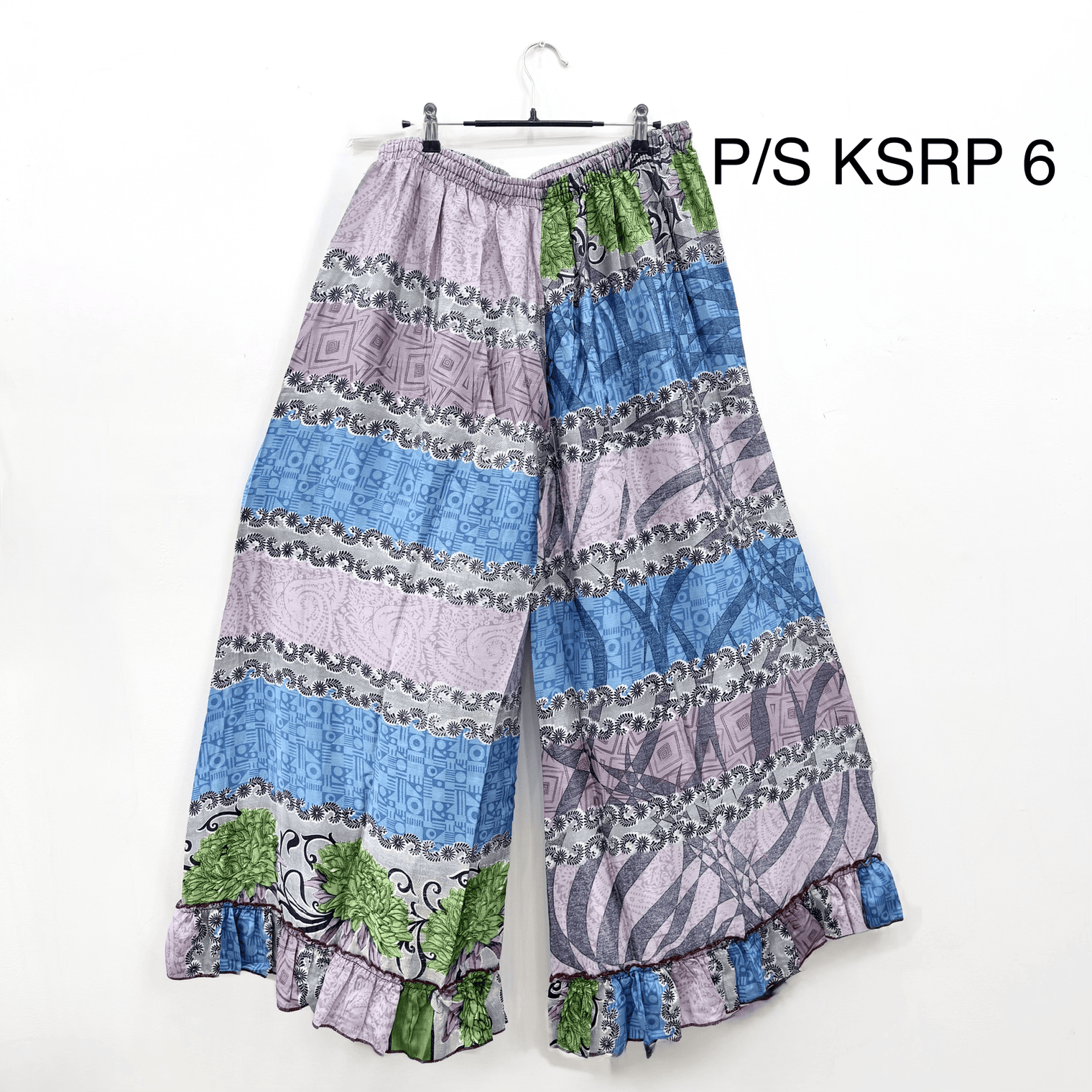 One of a Kind Recycled Plus Size Sari Flowy Boho Pants