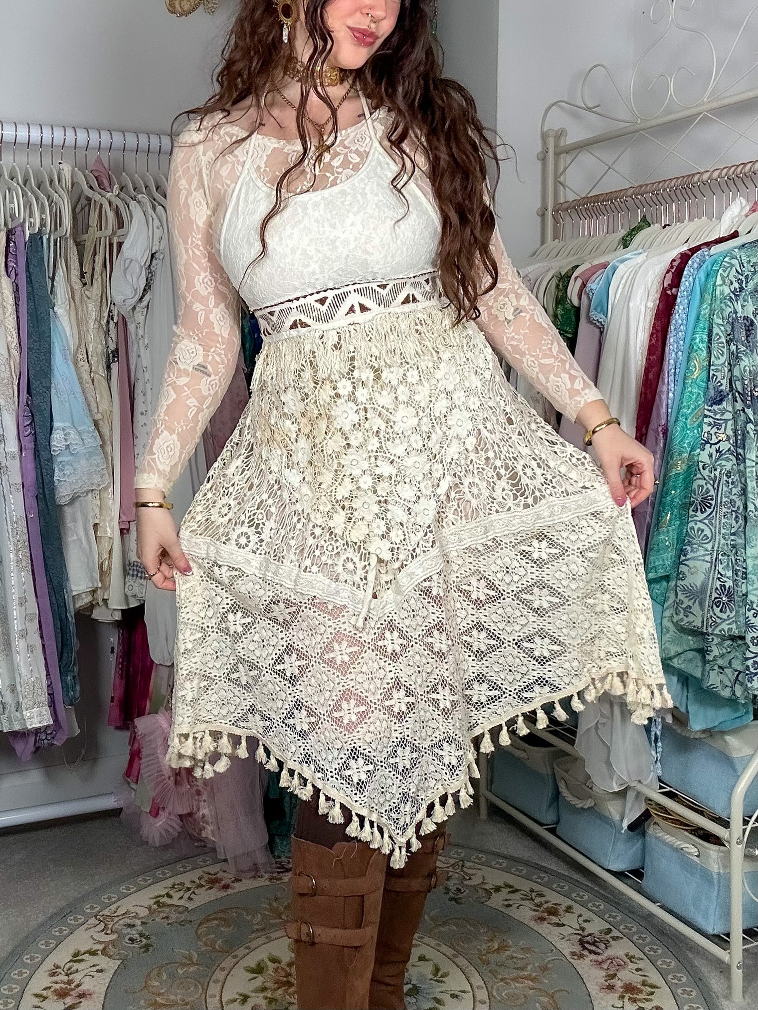 Forest Muse Crochet Halter & Skirt Set