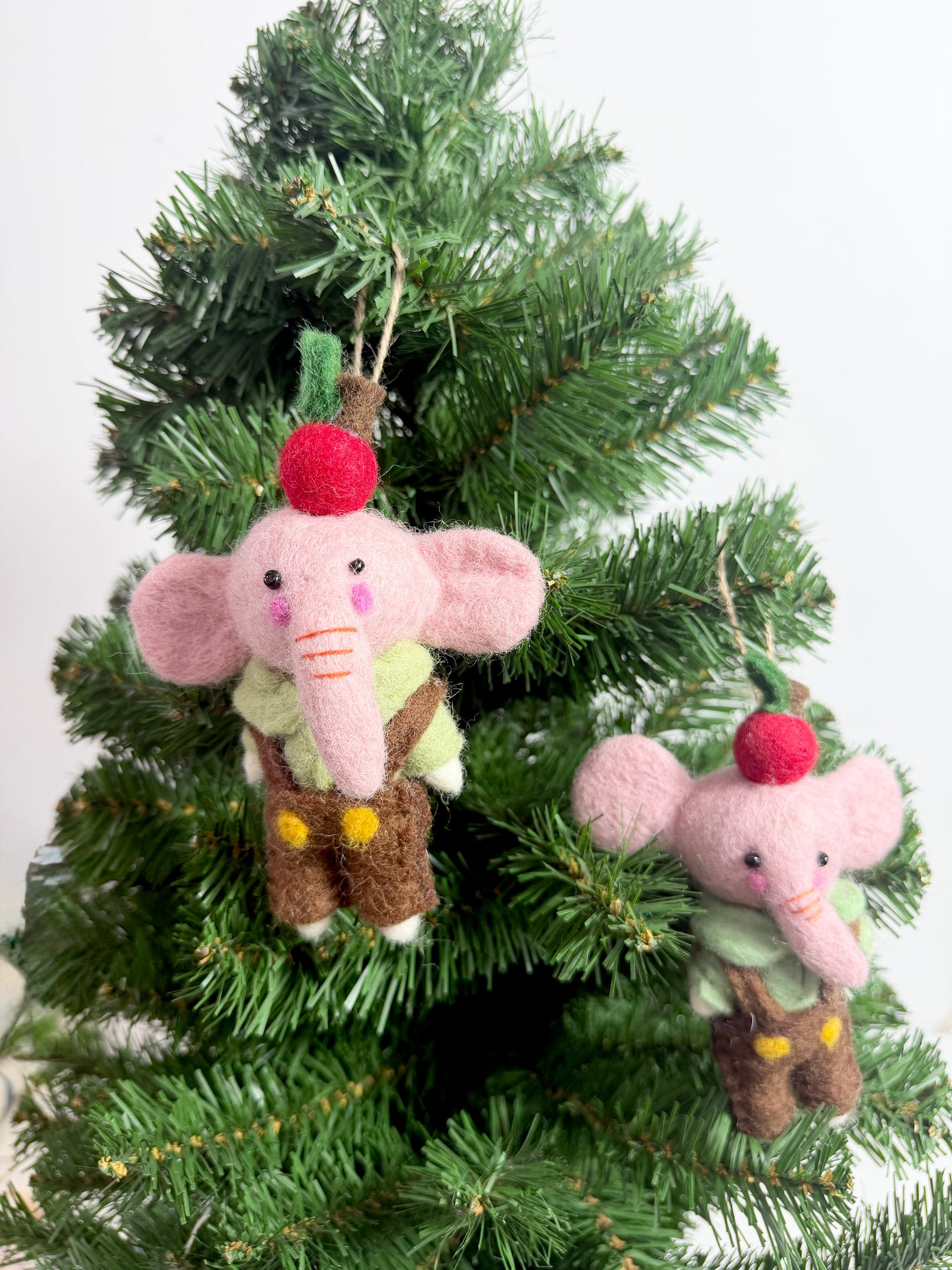 Handmade Felt Elephant Christmas Ornament