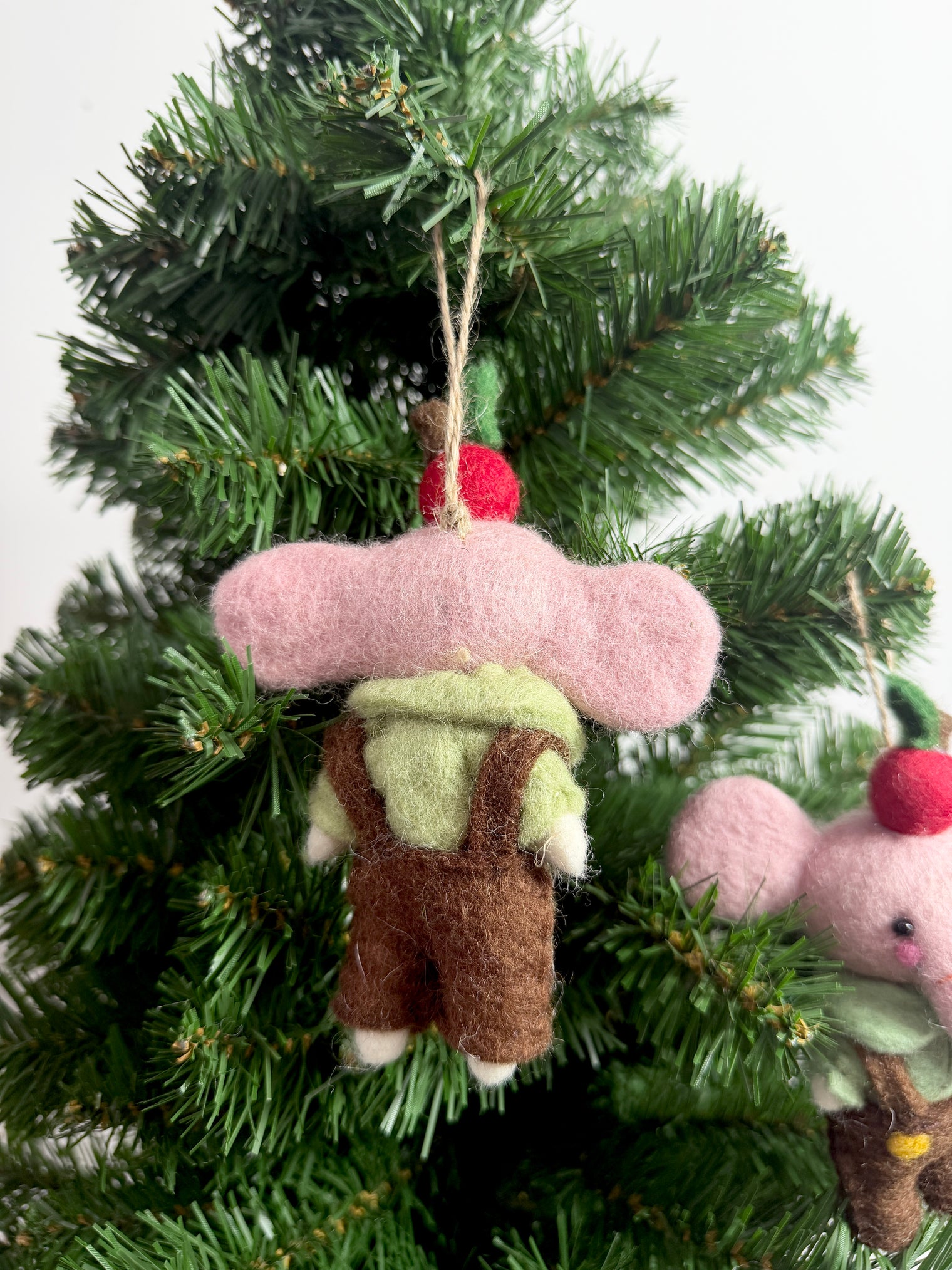 Handmade Felt Elephant Christmas Ornament