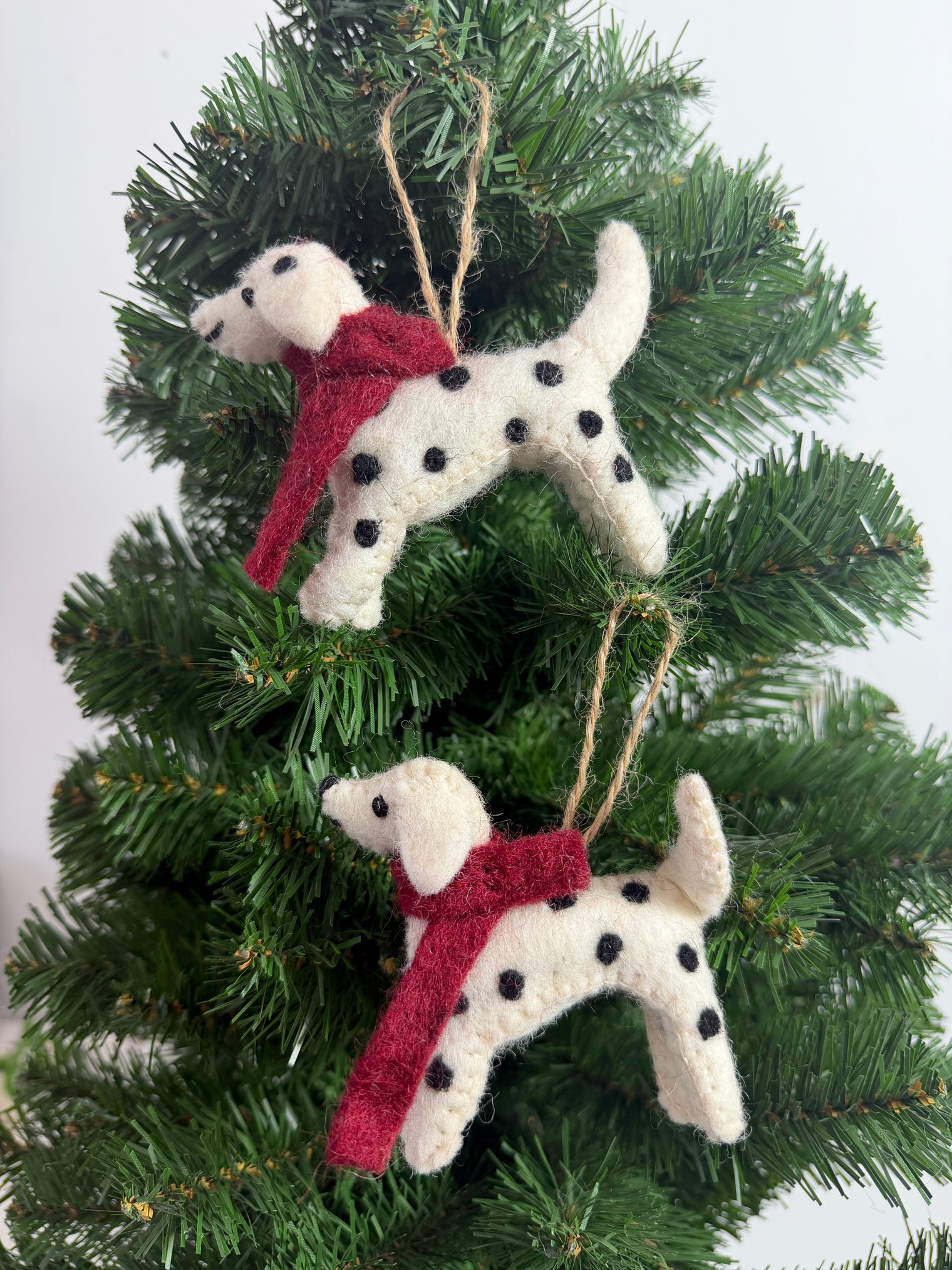 Handmade Felt Dalmatian Dog Christmas Ornament