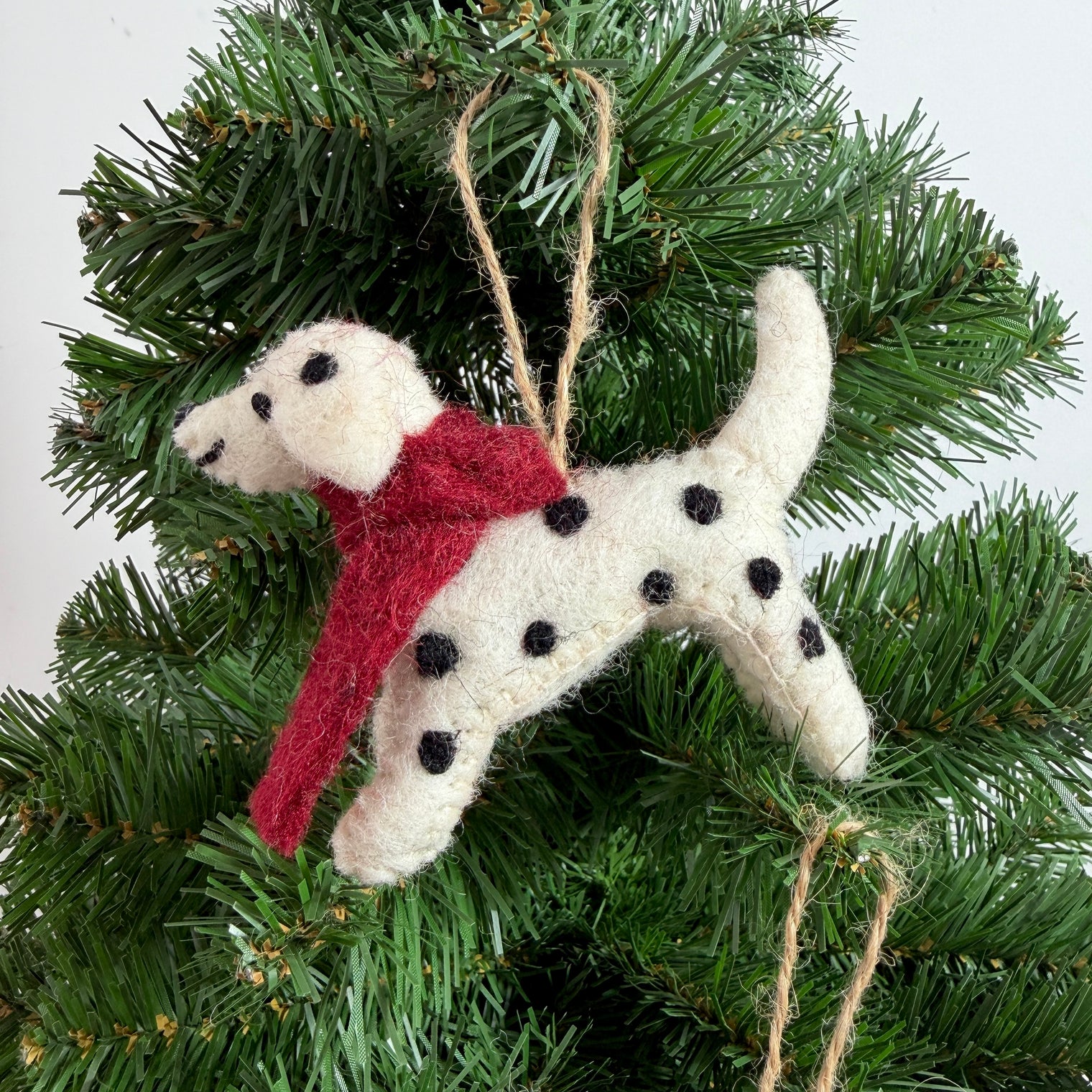 Handmade Felt Dalmatian Dog Christmas Ornament