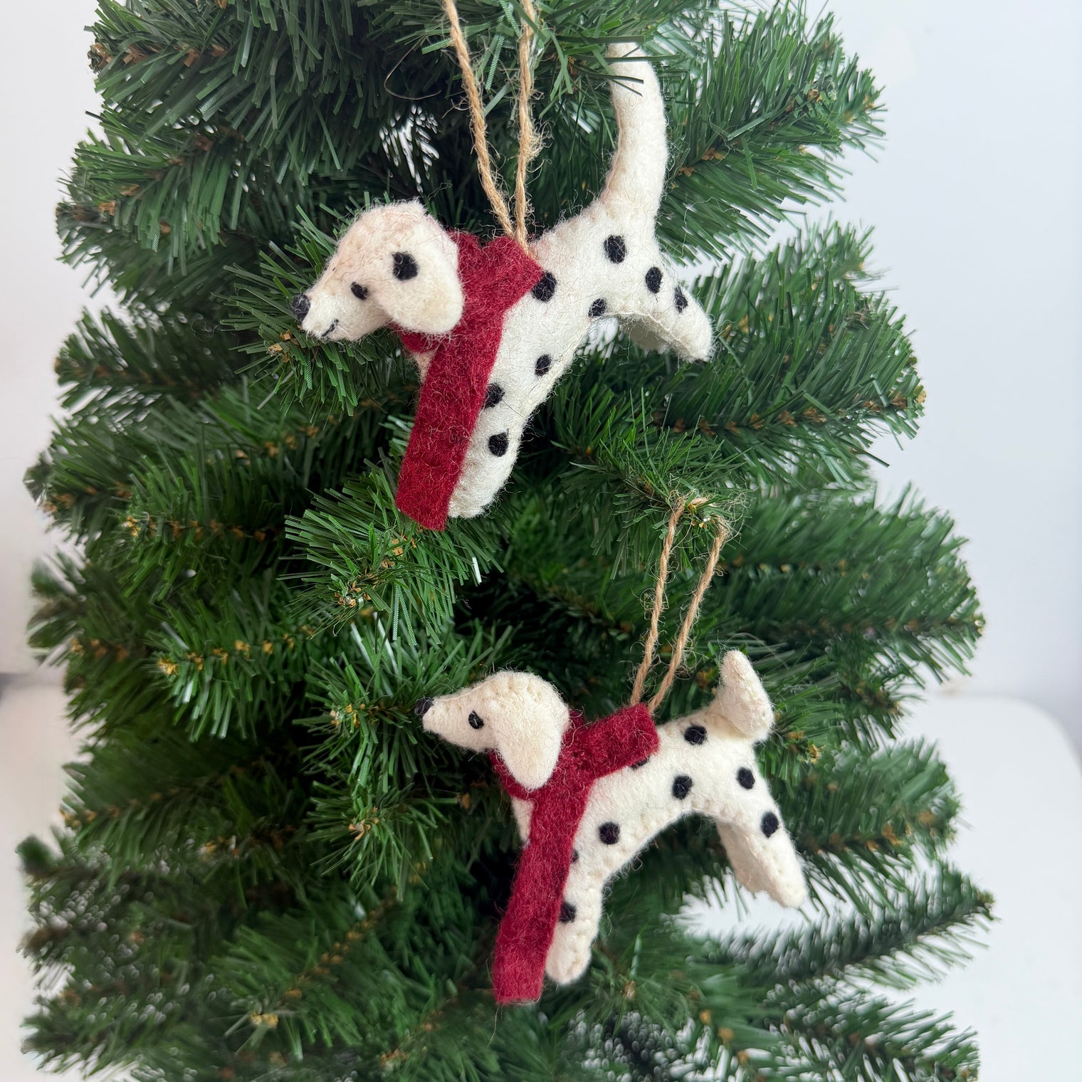 Handmade Felt Dalmatian Dog Christmas Ornament