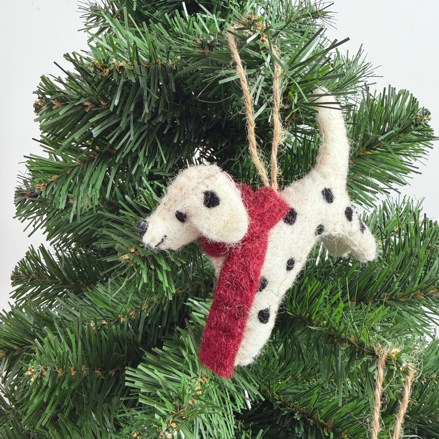 Handmade Felt Dalmatian Dog Christmas Ornament