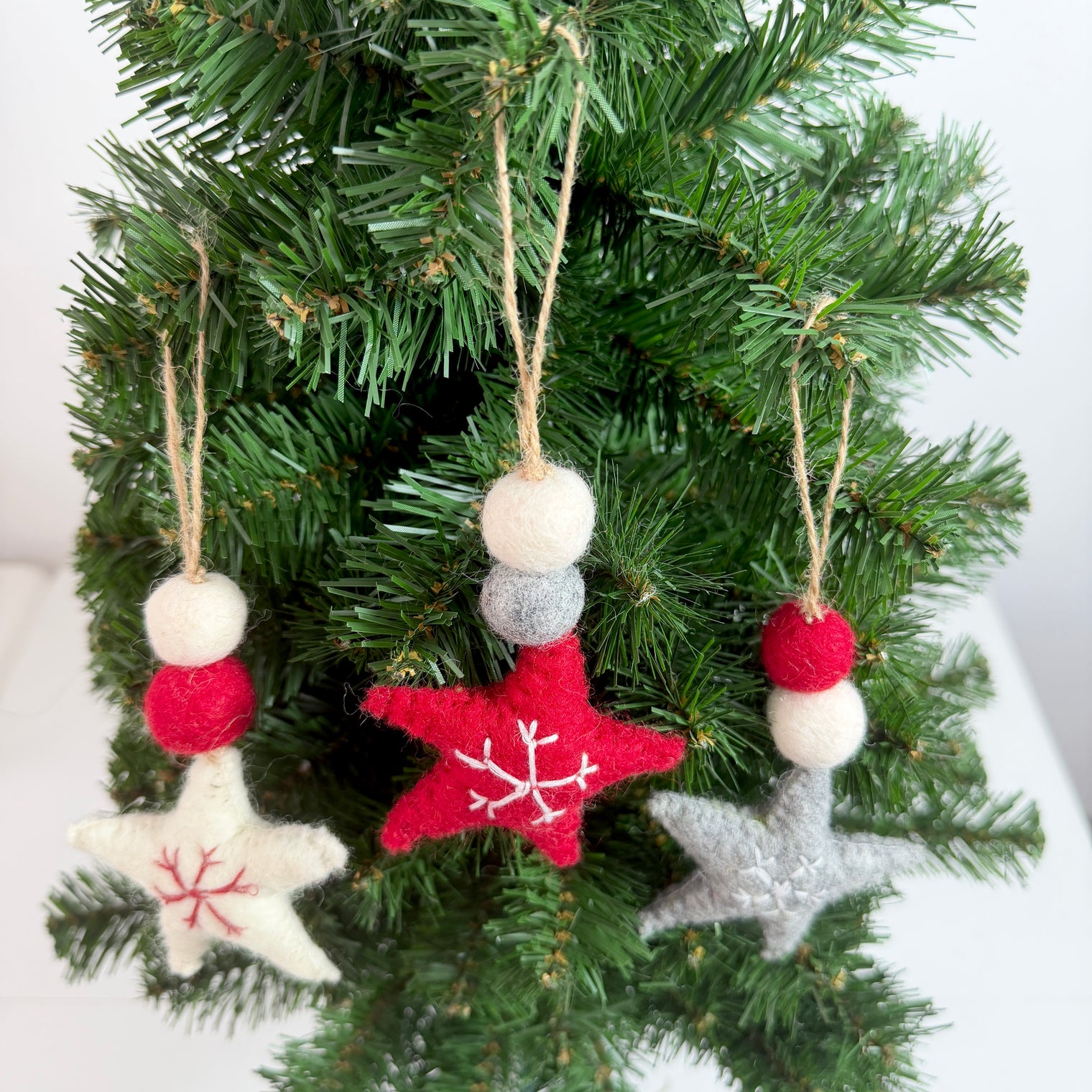Handmade Felt Star Snowflake Christmas Ornament