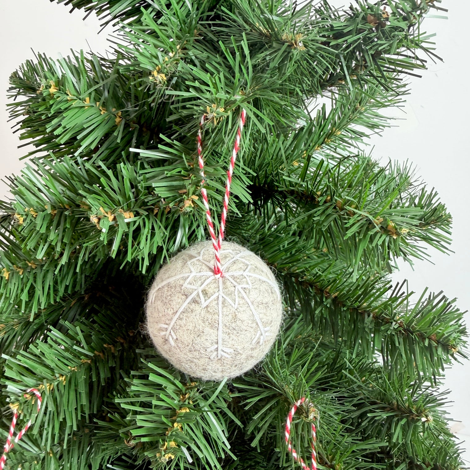 Embroidered Felt Ball Christmas Ornament