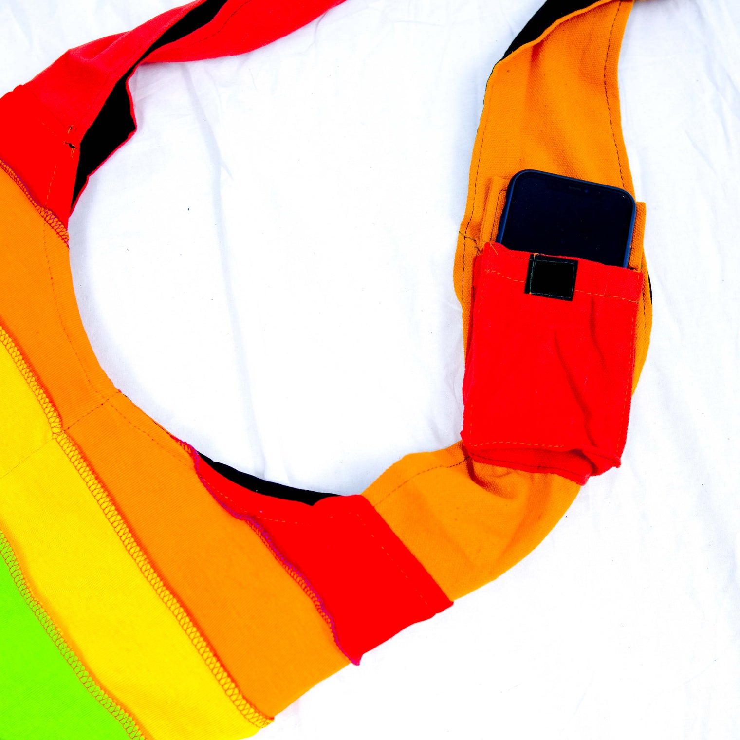 Rainbow Unisex Cotton Cross Body Bag