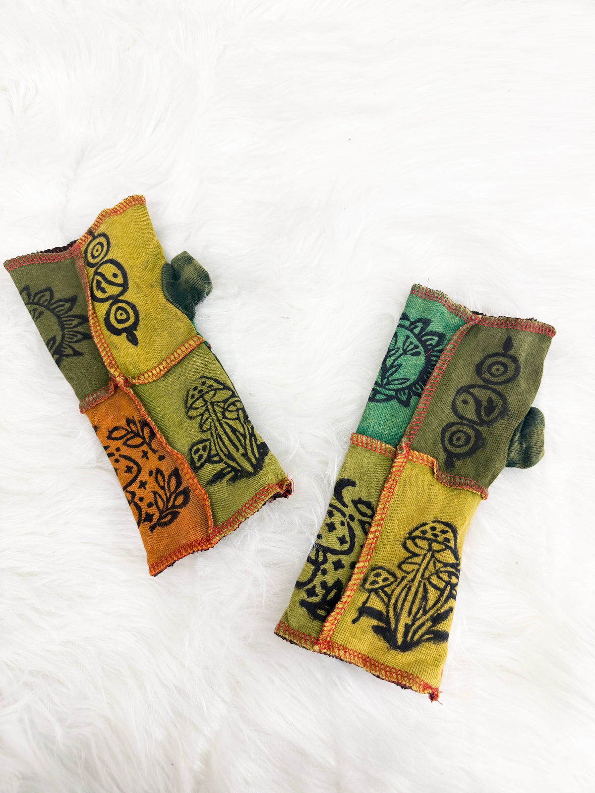 Funky Patchwork Fleece Lined Handwarmers