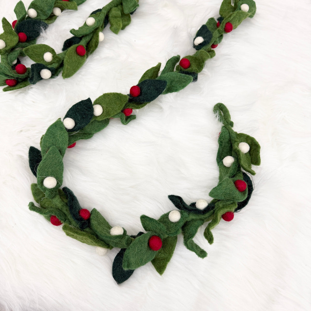 Handmade Felt Leaf & Berry Garland