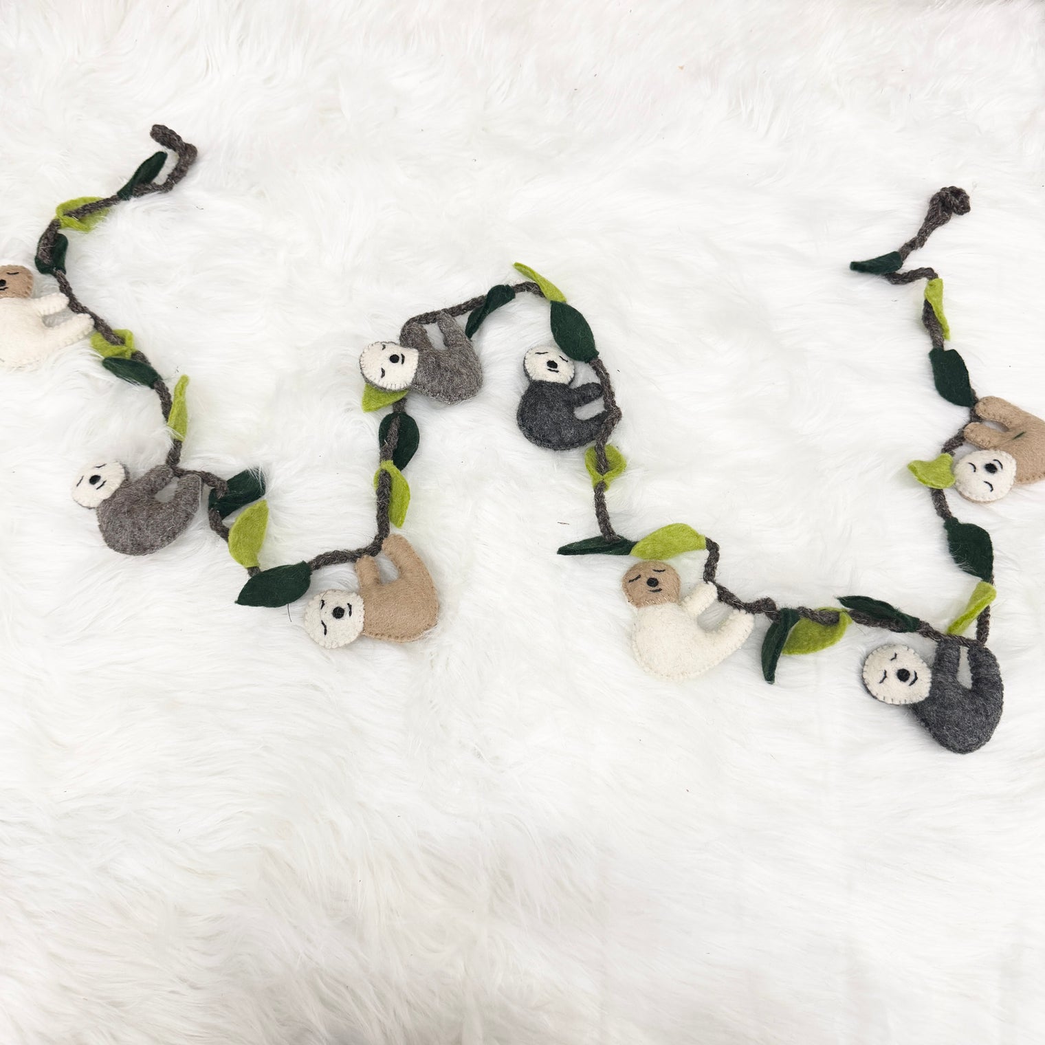 Handmade Felt Sloth Garland