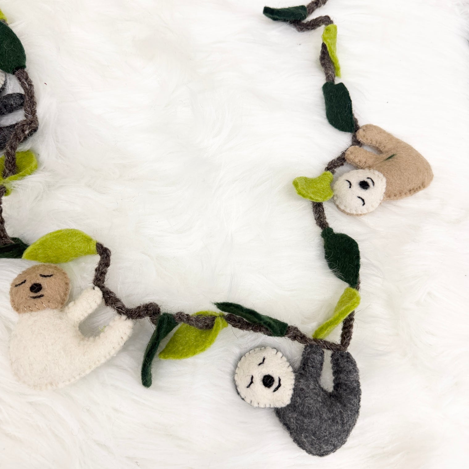 Handmade Felt Sloth Garland