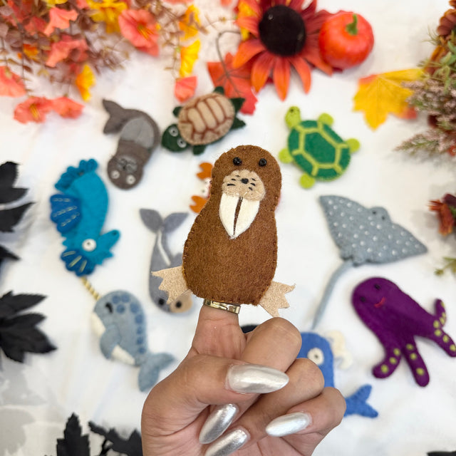 Felted Sea Animal Finger Puppet