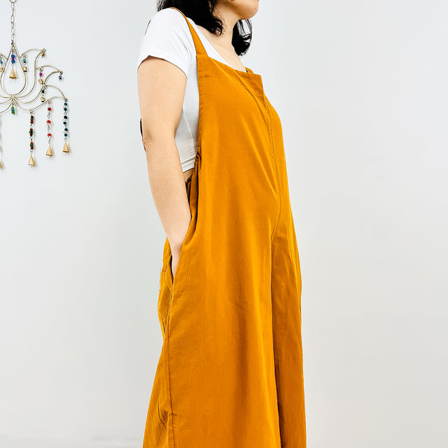 Solid Color Cotton Summer Overalls