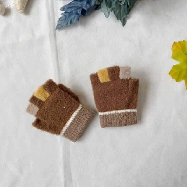 Toddler Half Finger Kids Convertible Gloves