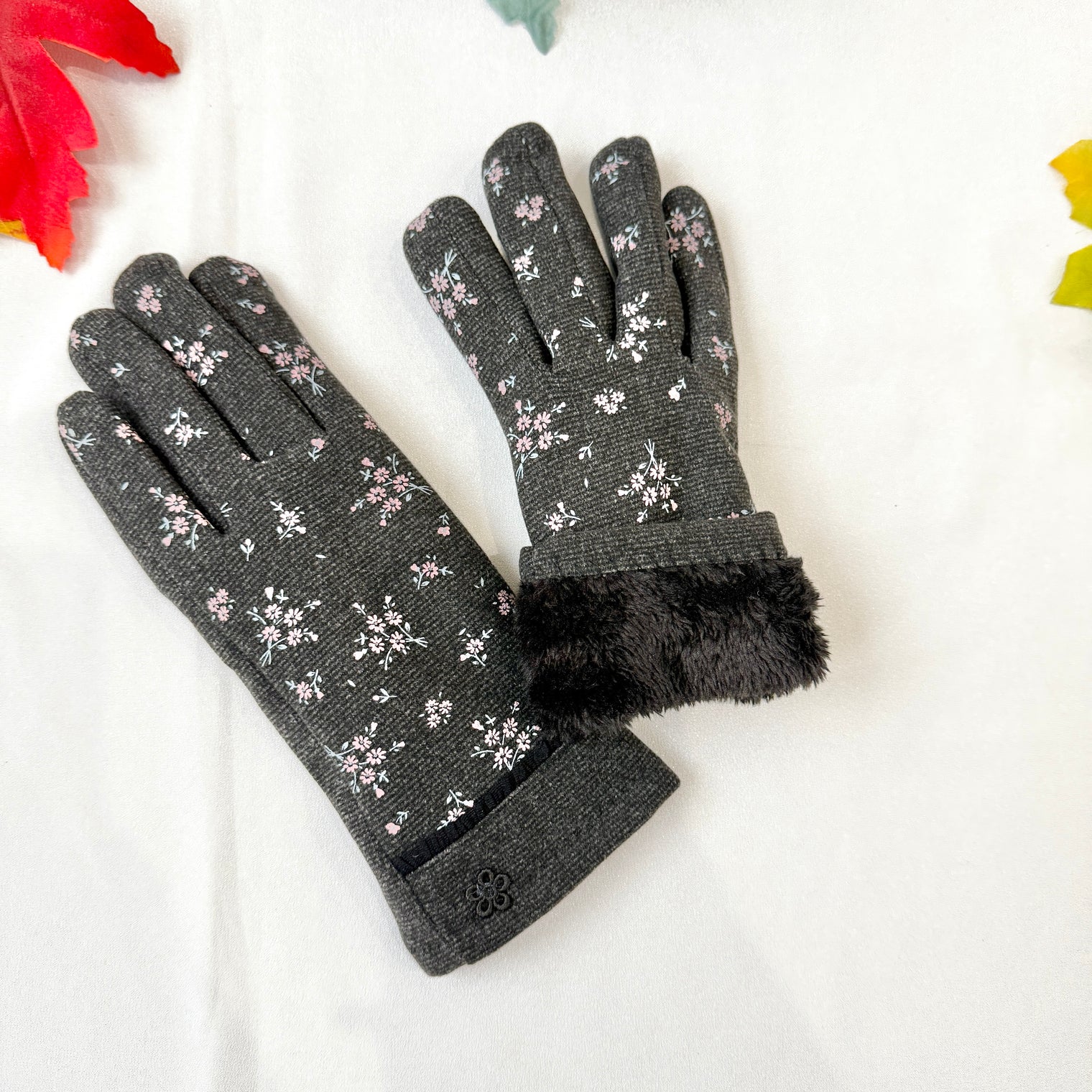 Floral Printed Adult Winter Gloves