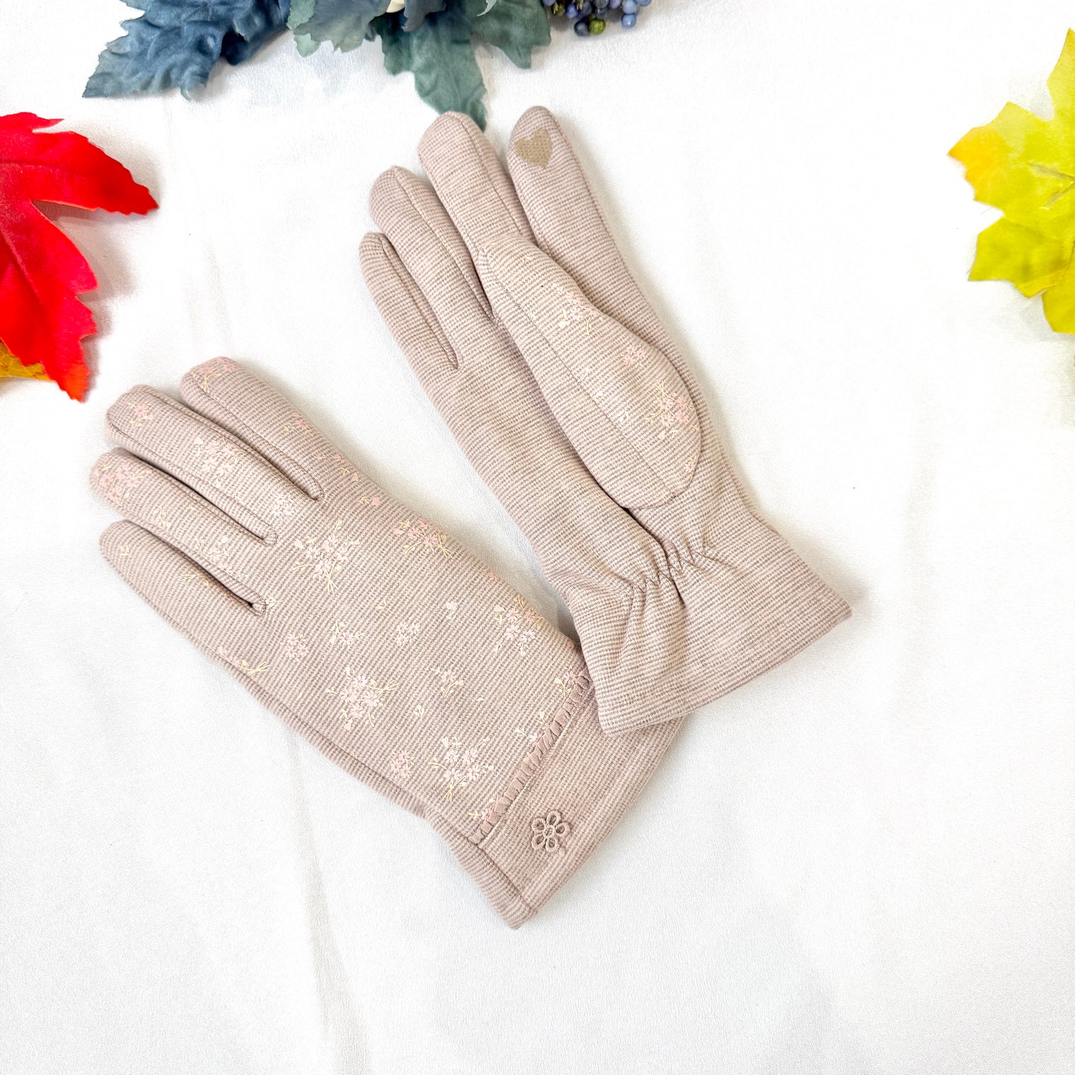 Floral Printed Adult Winter Gloves