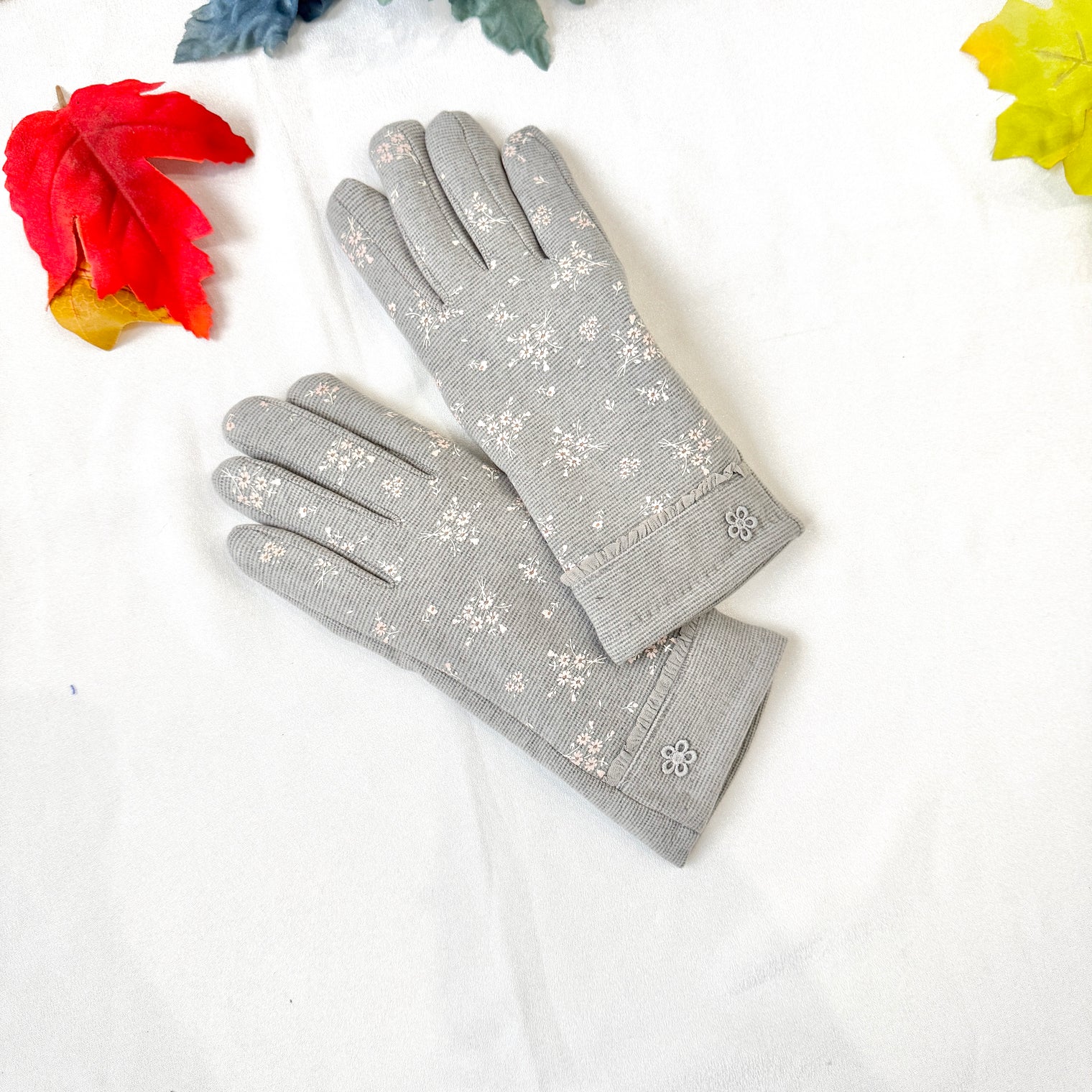 Floral Printed Adult Winter Gloves