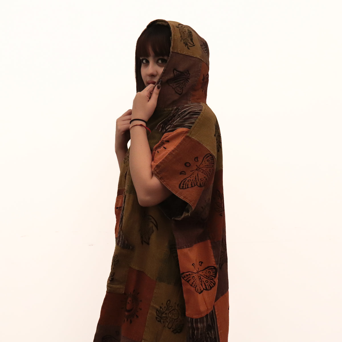 Whimsical Boho Reversible Patchwork Hoodie
