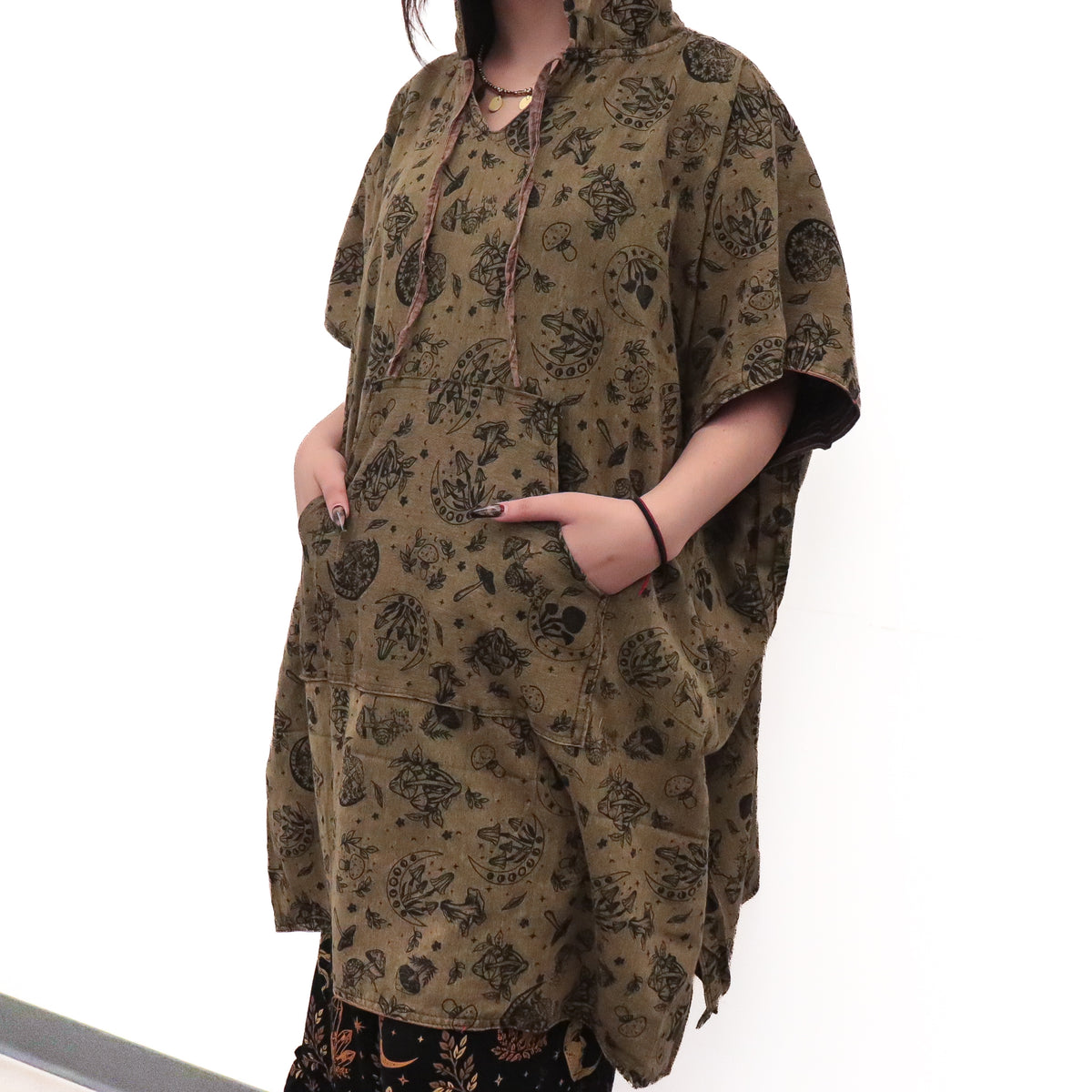 Whimsical Boho Reversible Patchwork Hoodie