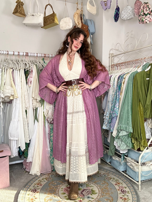 Cosmic Boheme Lace Kimono with Pockets
