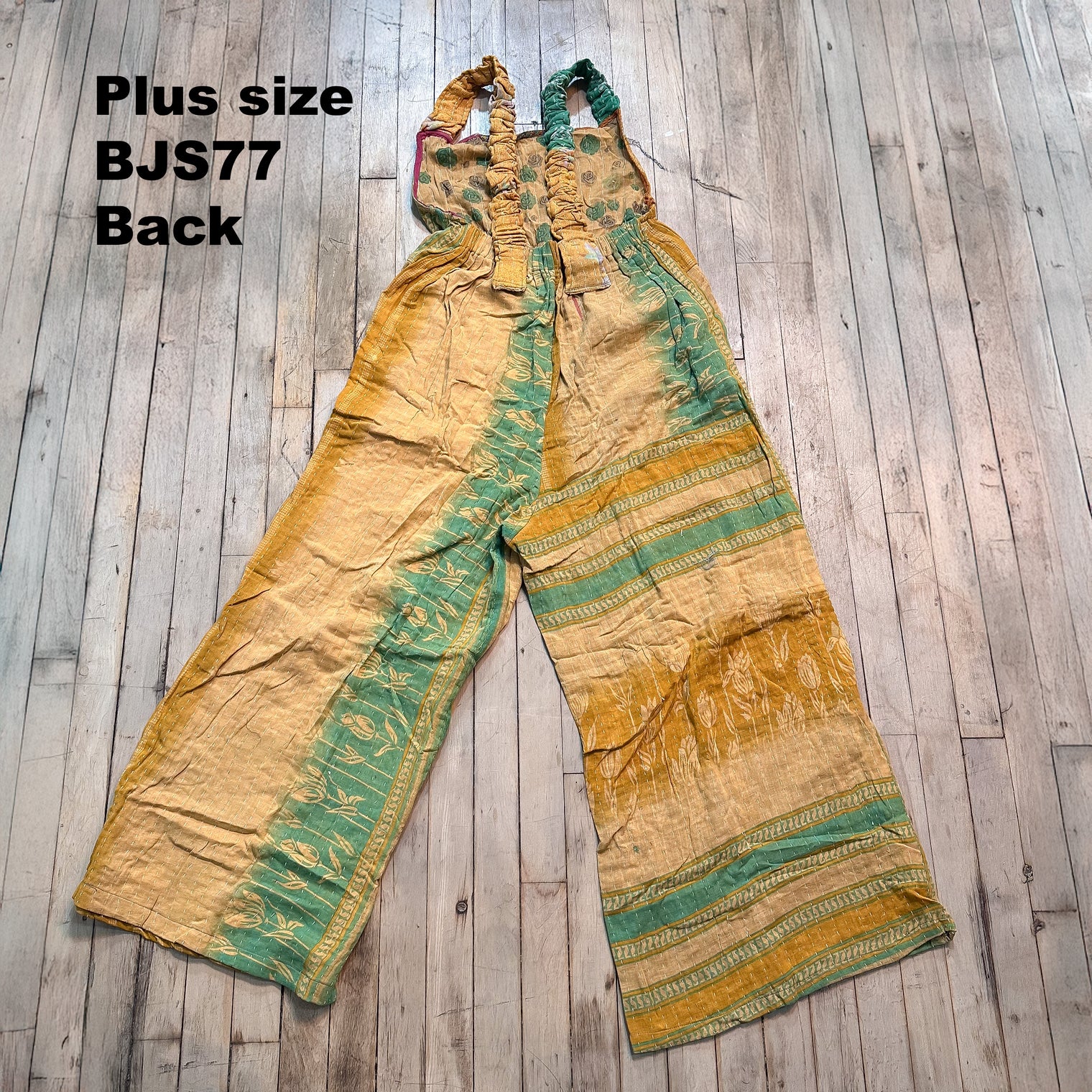 Kantha Plus Size Wide Leg Boho Jumpsuit