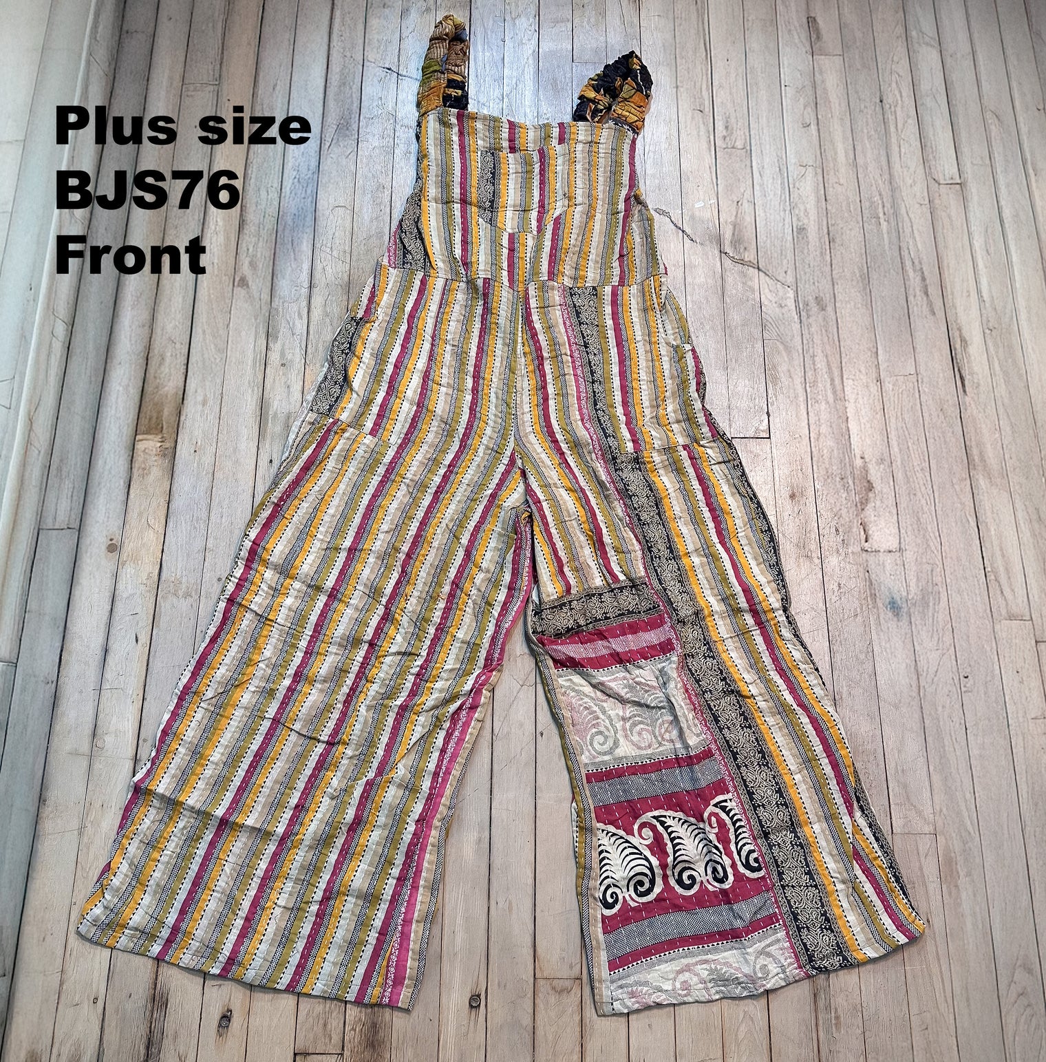 Kantha Plus Size Wide Leg Boho Jumpsuit