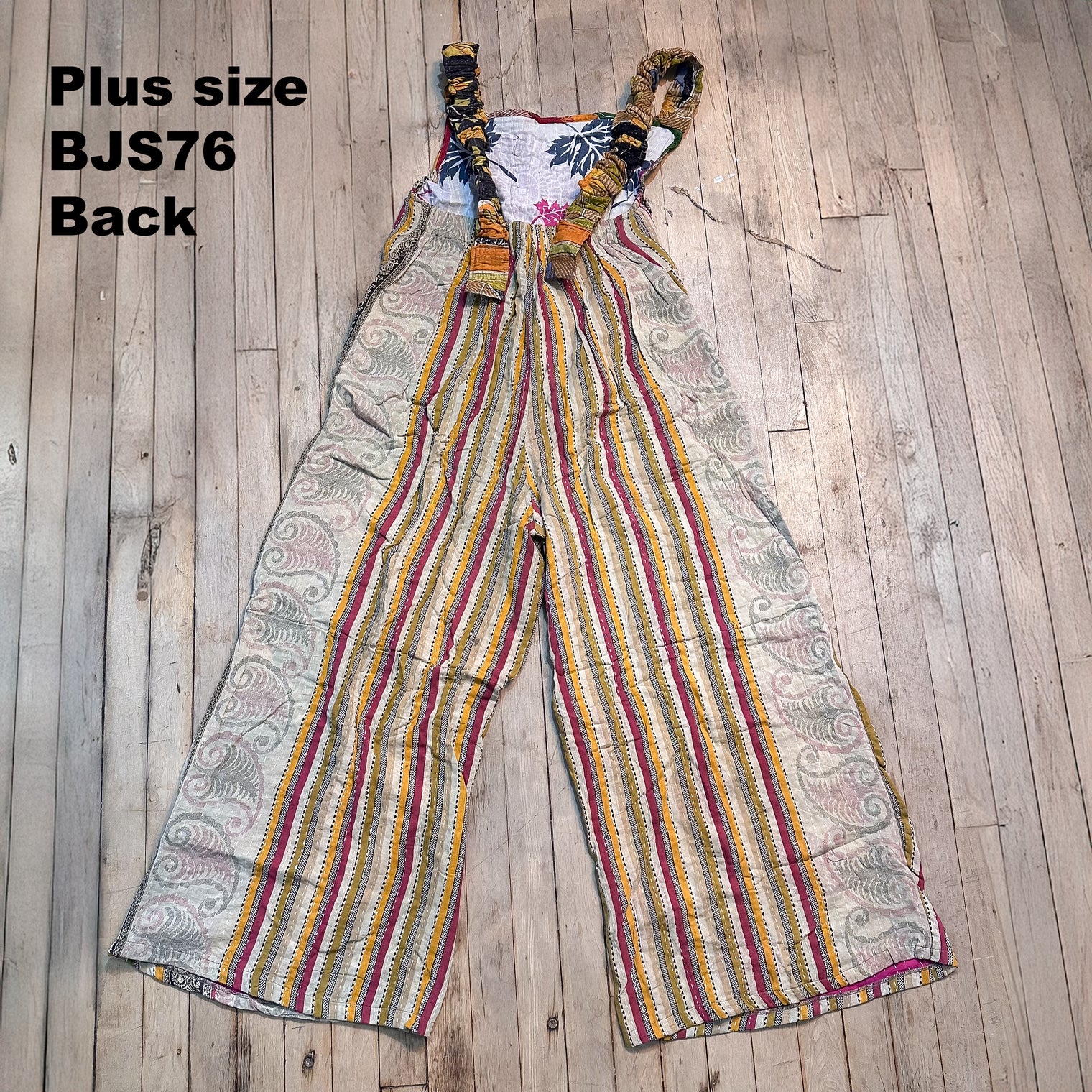 Kantha Plus Size Wide Leg Boho Jumpsuit