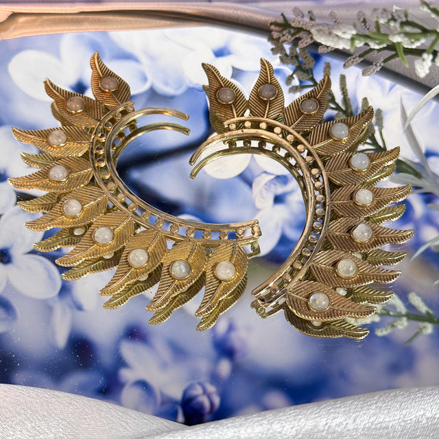 Handmade Gold Dipped Crystal Cuff Earring