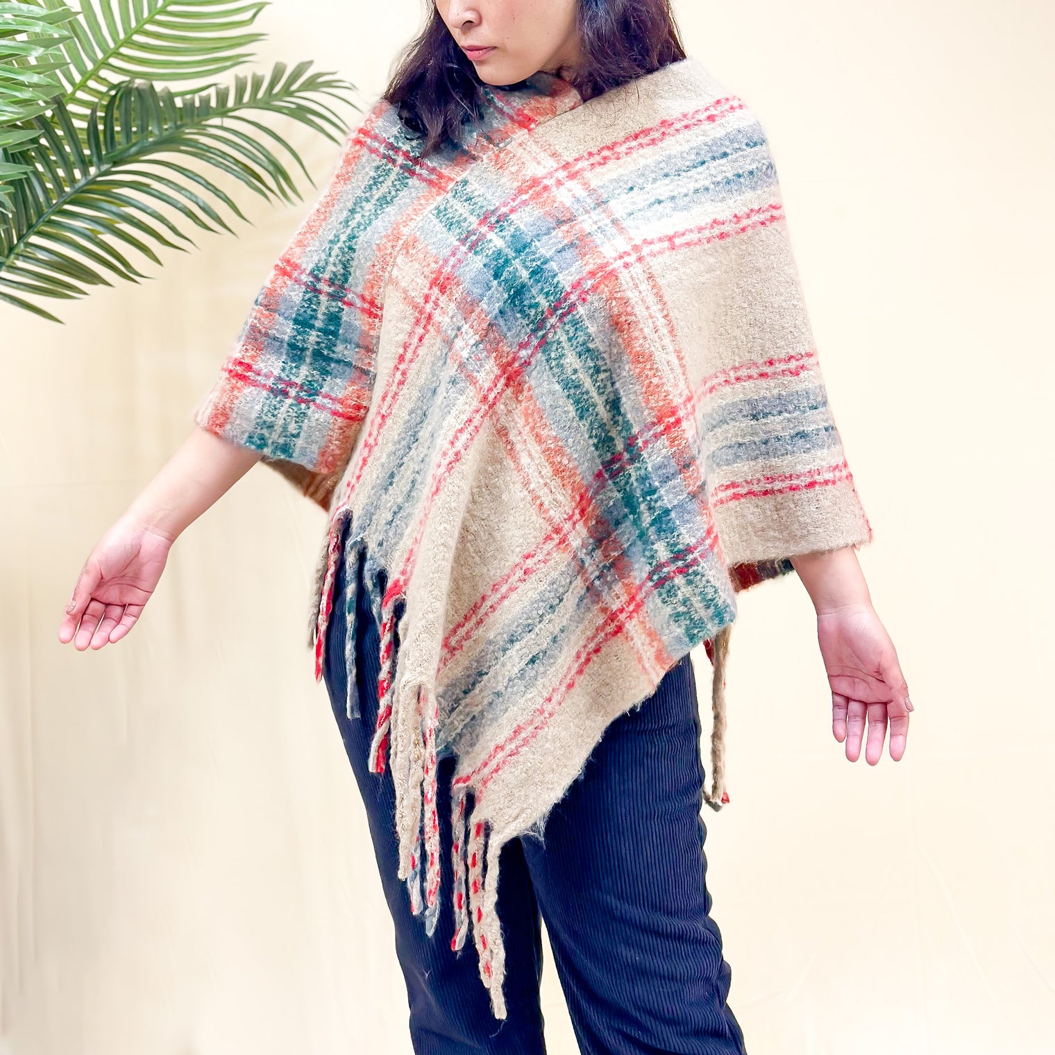 Plaid Winter Oversized Poncho/Wrap