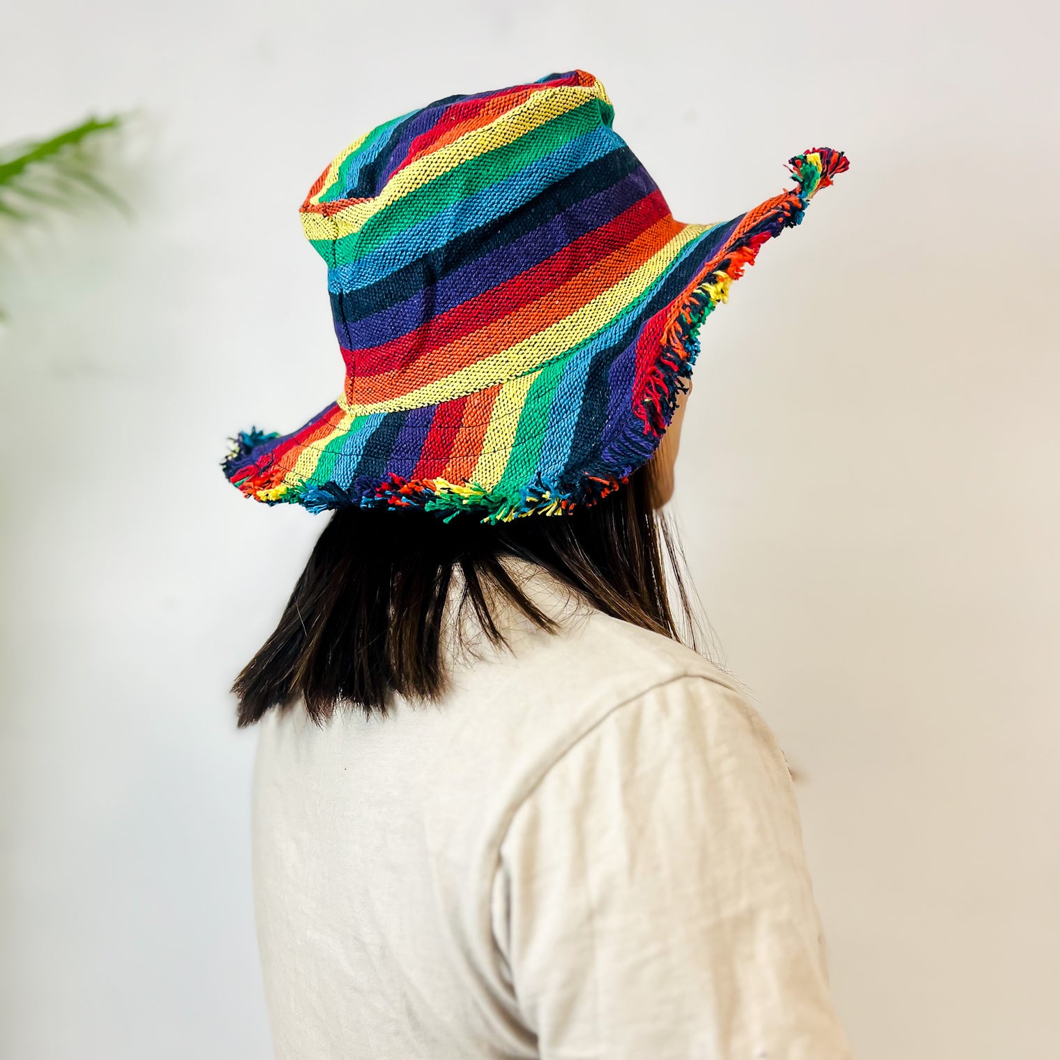 Handmade Unisex Rainbow/Pride Hemp Summer Sun Hat