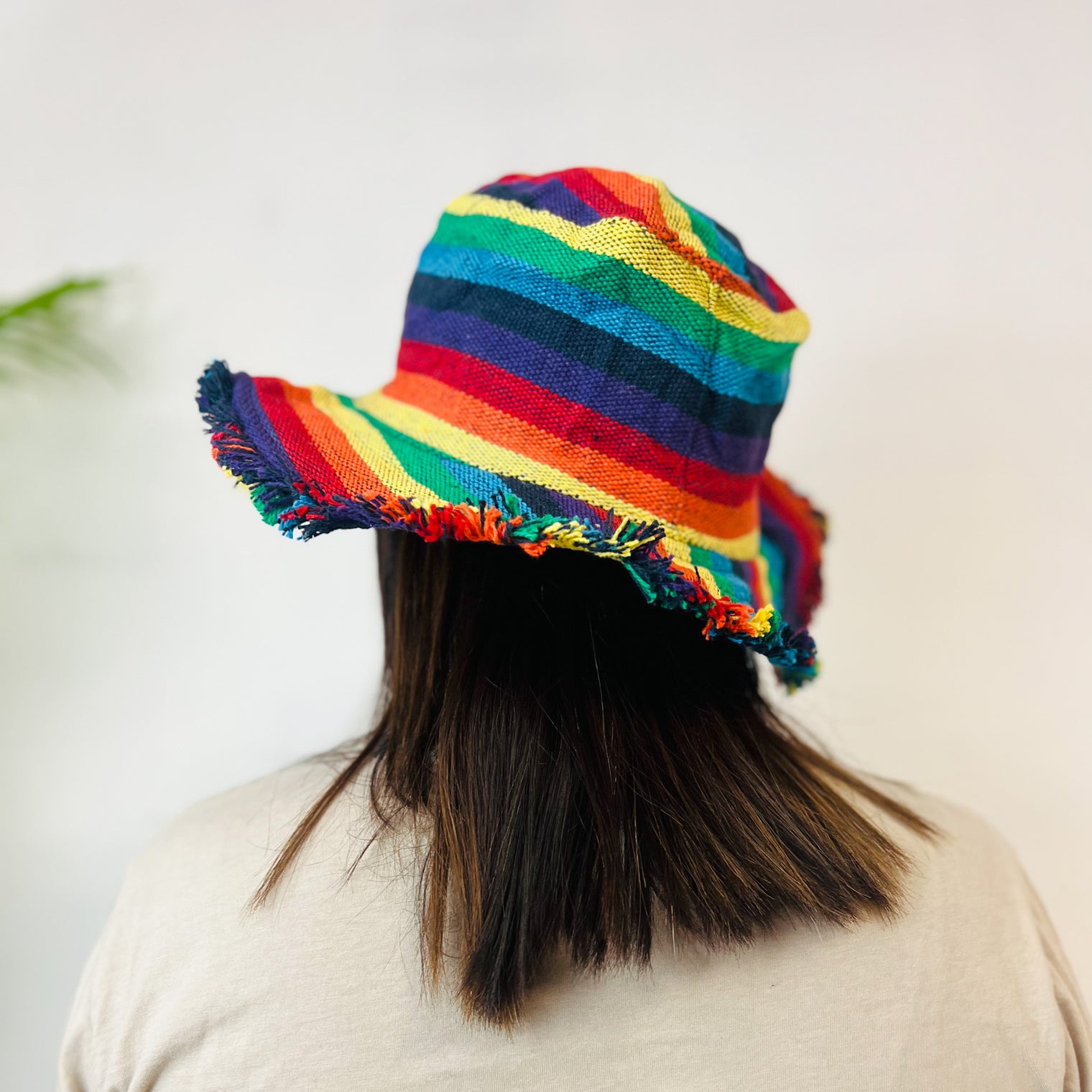 Handmade Unisex Rainbow/Pride Hemp Summer Sun Hat