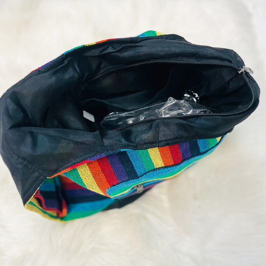 Rainbow/Pride Cotton Messenger Bag with Cell Phone Holder