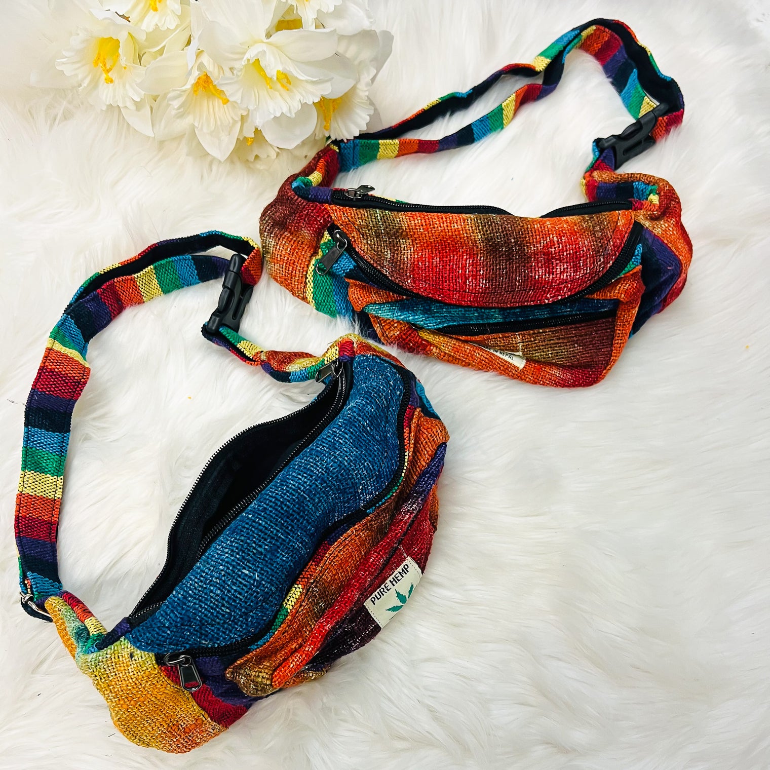 Handmade Tie Dye Hemp Unisex Fanny Pack